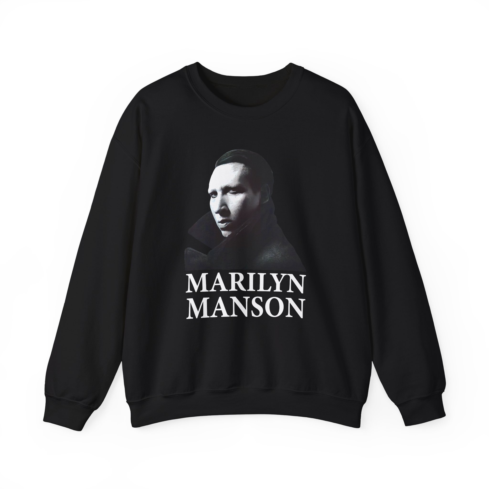 Marilyn Manson Face Unisex Heavy Blendâ„¢ Crewneck Sweatshirt