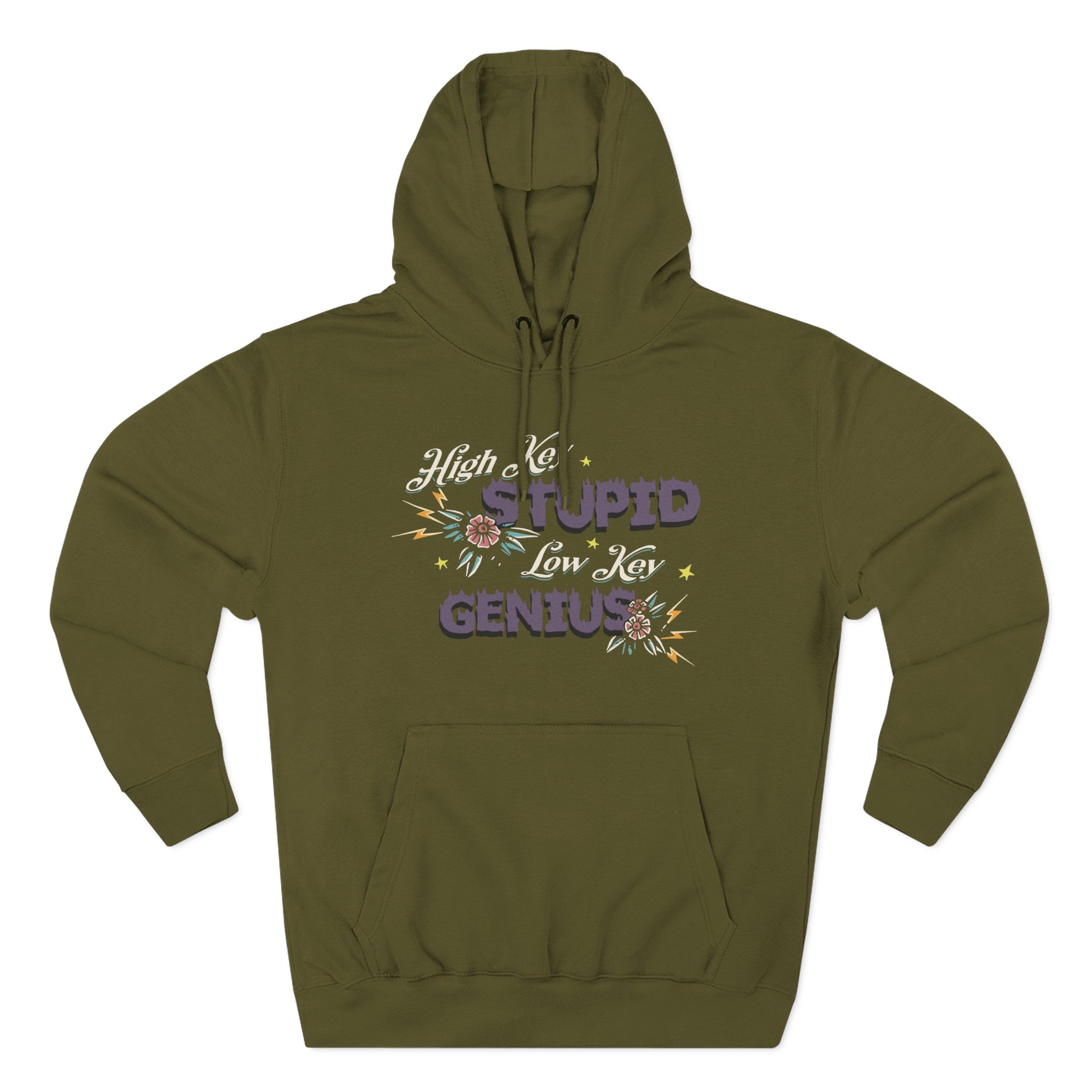 Kallmekris High Key Stupid Genius Three-Panel Fleece Hoodie