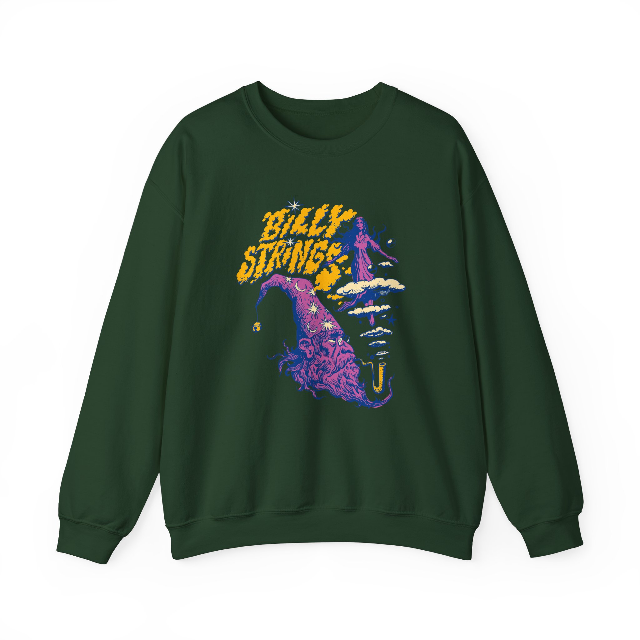 Billy Strings Green Wizard Head Unisex Heavy Blendâ„¢ Crewneck Sweatshirt