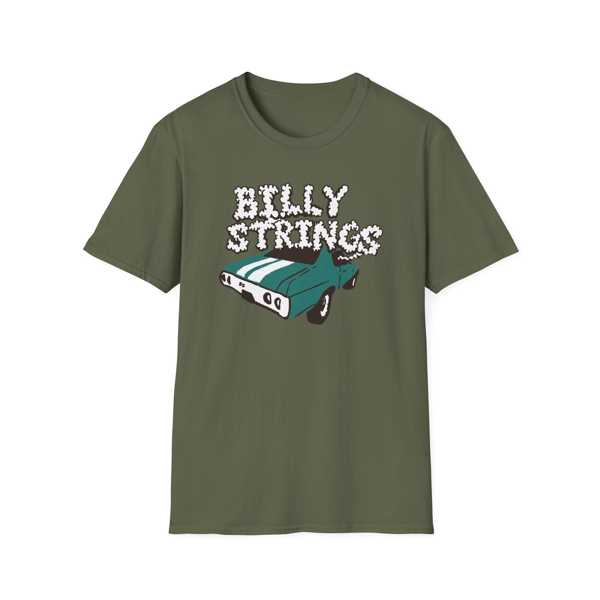 Billy Strings Imogene + Willie X Billy Strings Highway Prayers Green Car Unisex Softstyle T-Shirt