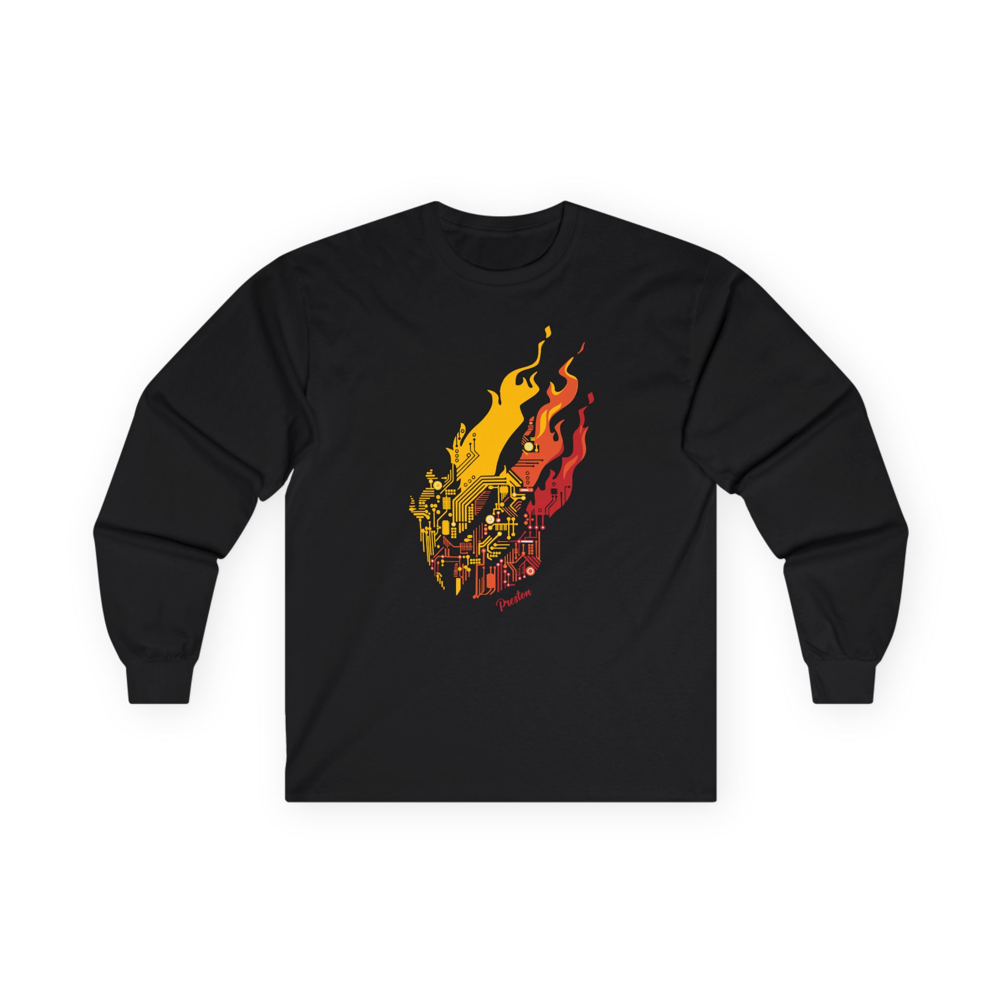 Preston Circuit Flame Unisex Ultra Cotton Long Sleeve Tee