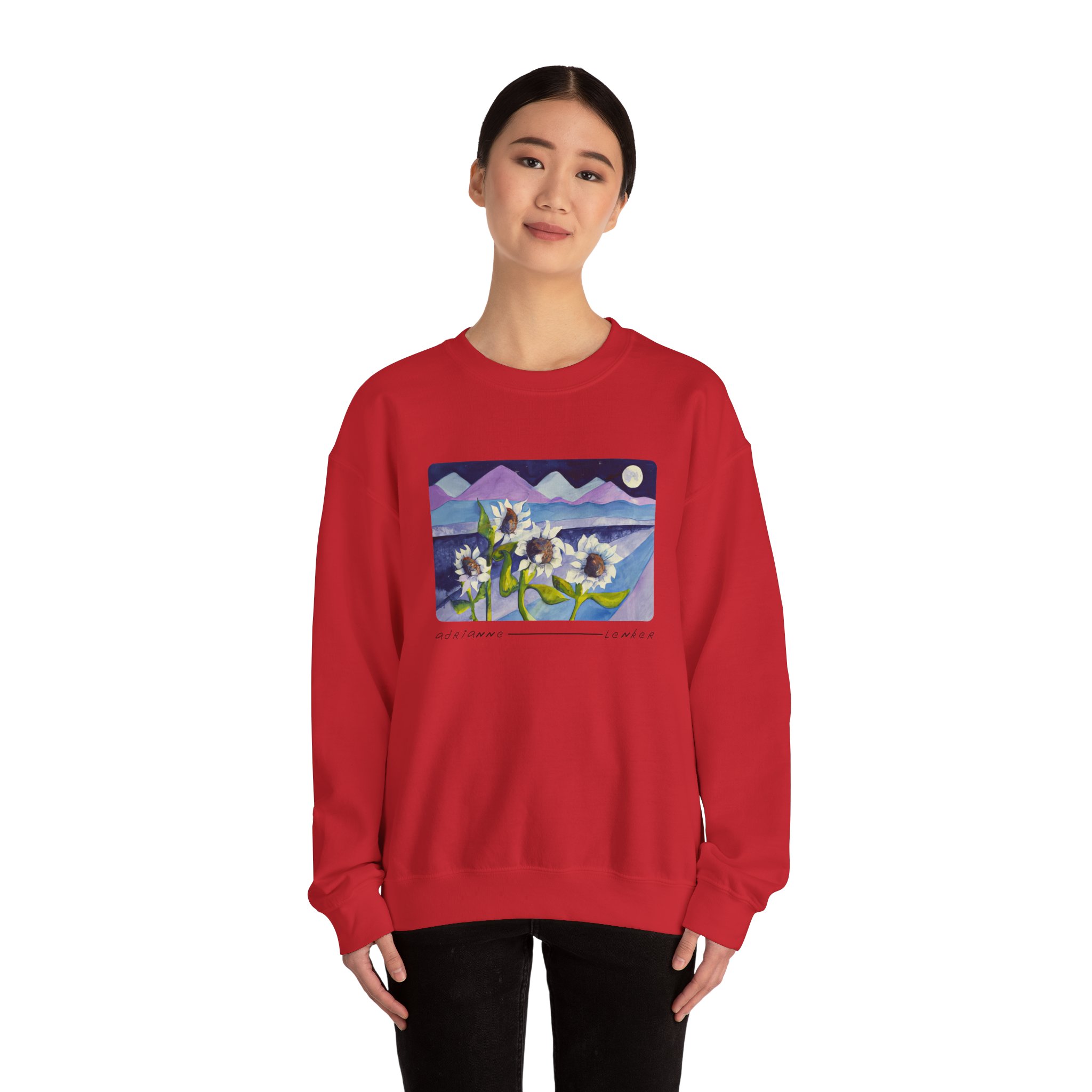 Adrianne Lenker Mema Moonflowers Unisex Heavy Blend Crewneck Sweatshirt