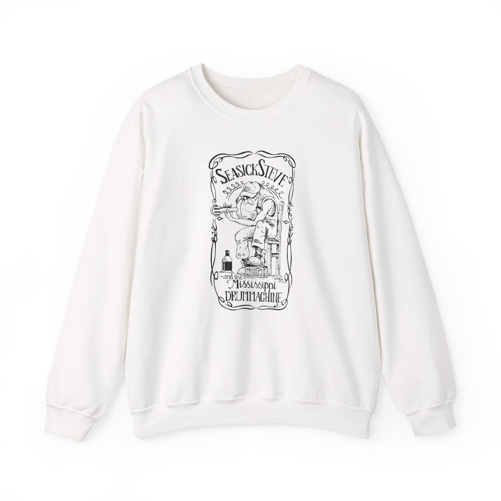 Seasick Steve Mississippi Drum Machine Unisex Heavy Blendâ„¢ Crewneck Sweatshirt