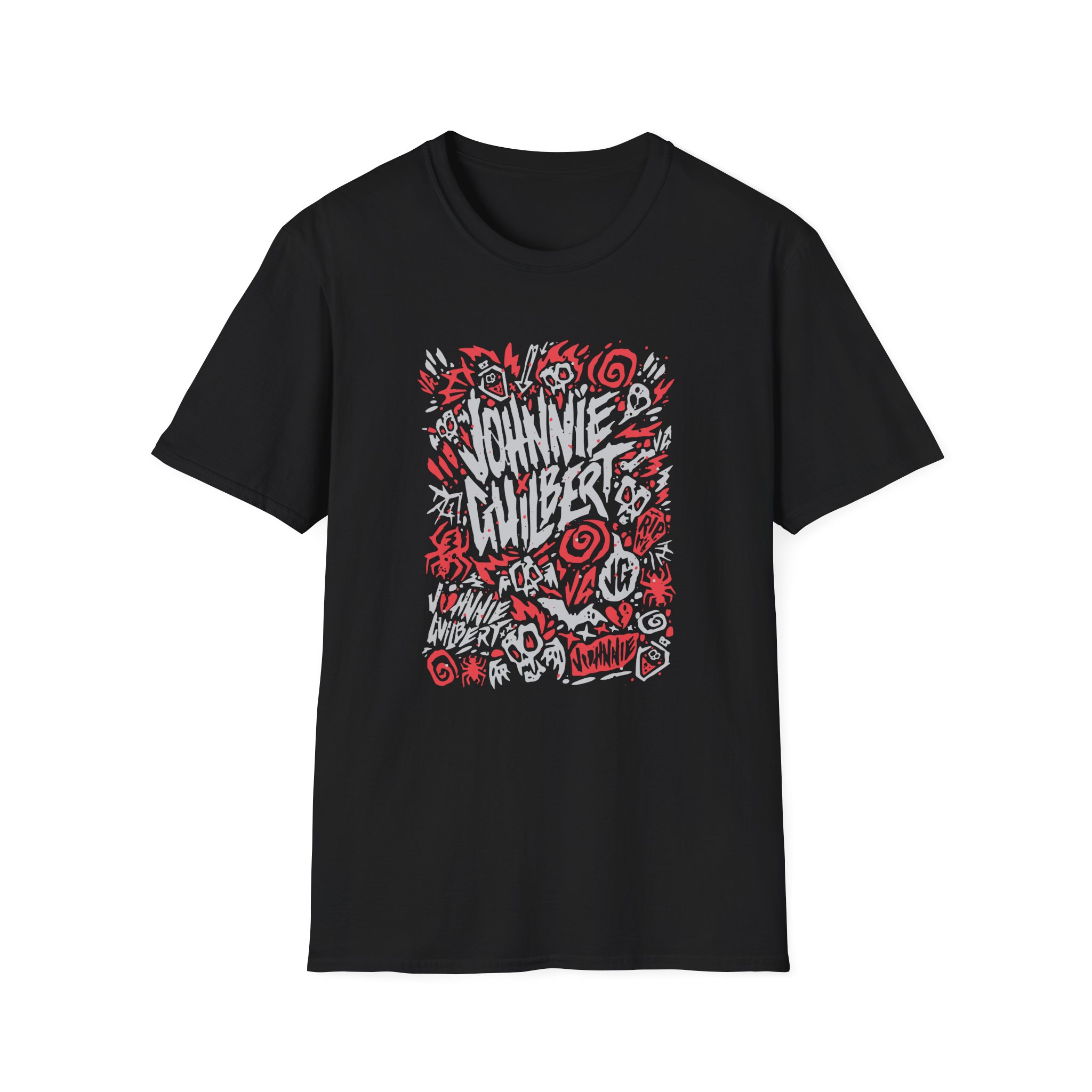 Jake & Johnnie Red Johnnie Guilbert Logo Unisex Softstyle T-Shirt