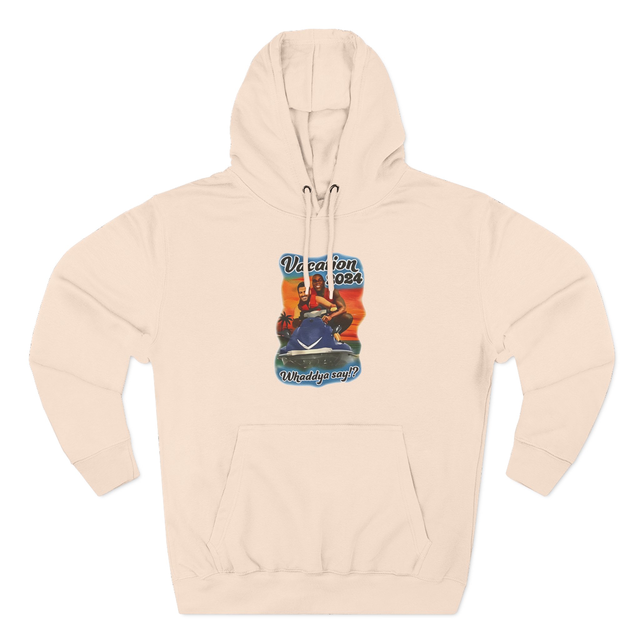 Magic Johnson and Jimmy Kimmel Vacation 2024 Whaddya Say Three-Panel Fleece Hoodie
