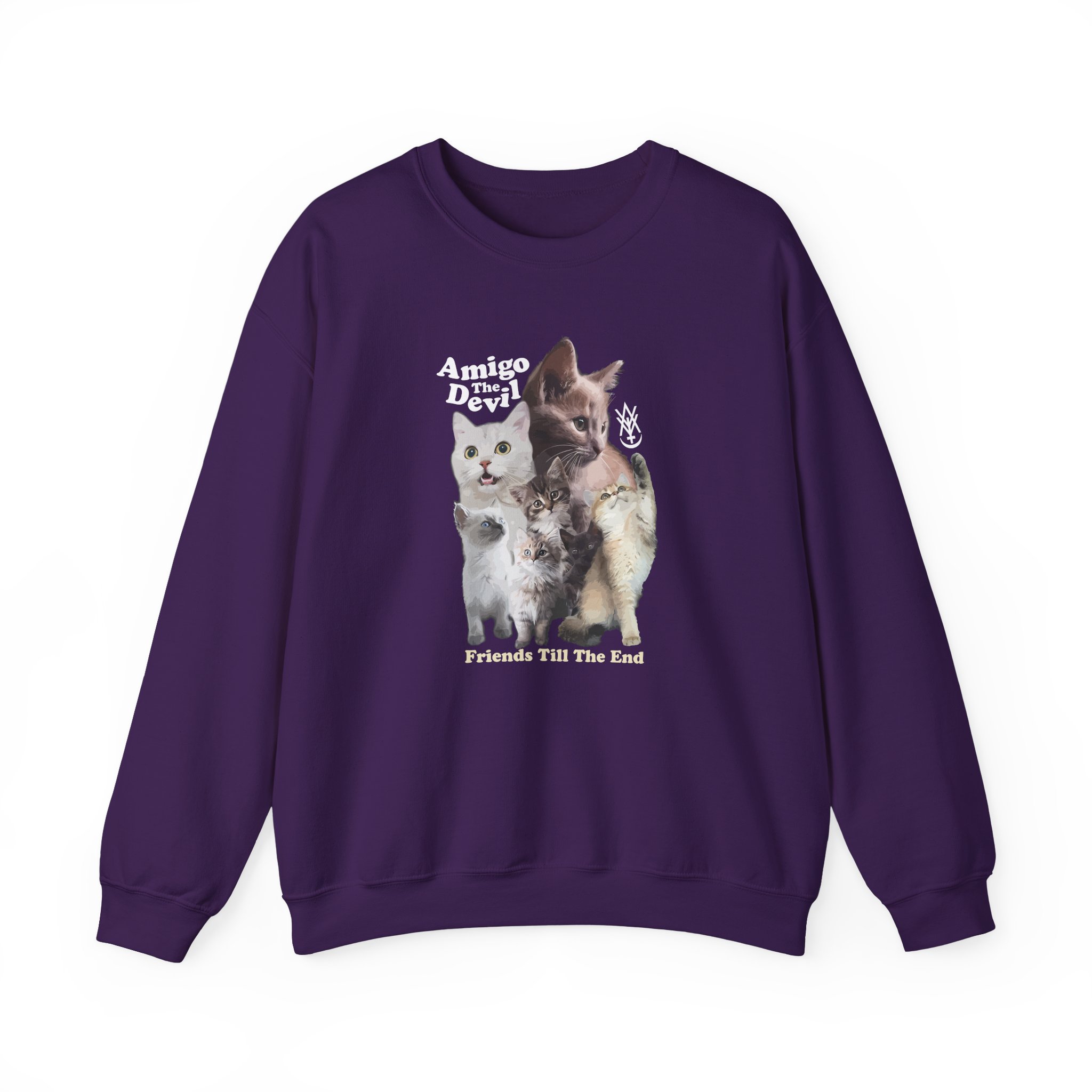 Amigo the Devil Too Many Puppies Unisex Heavy Blendâ„¢ Crewneck Sweatshirt