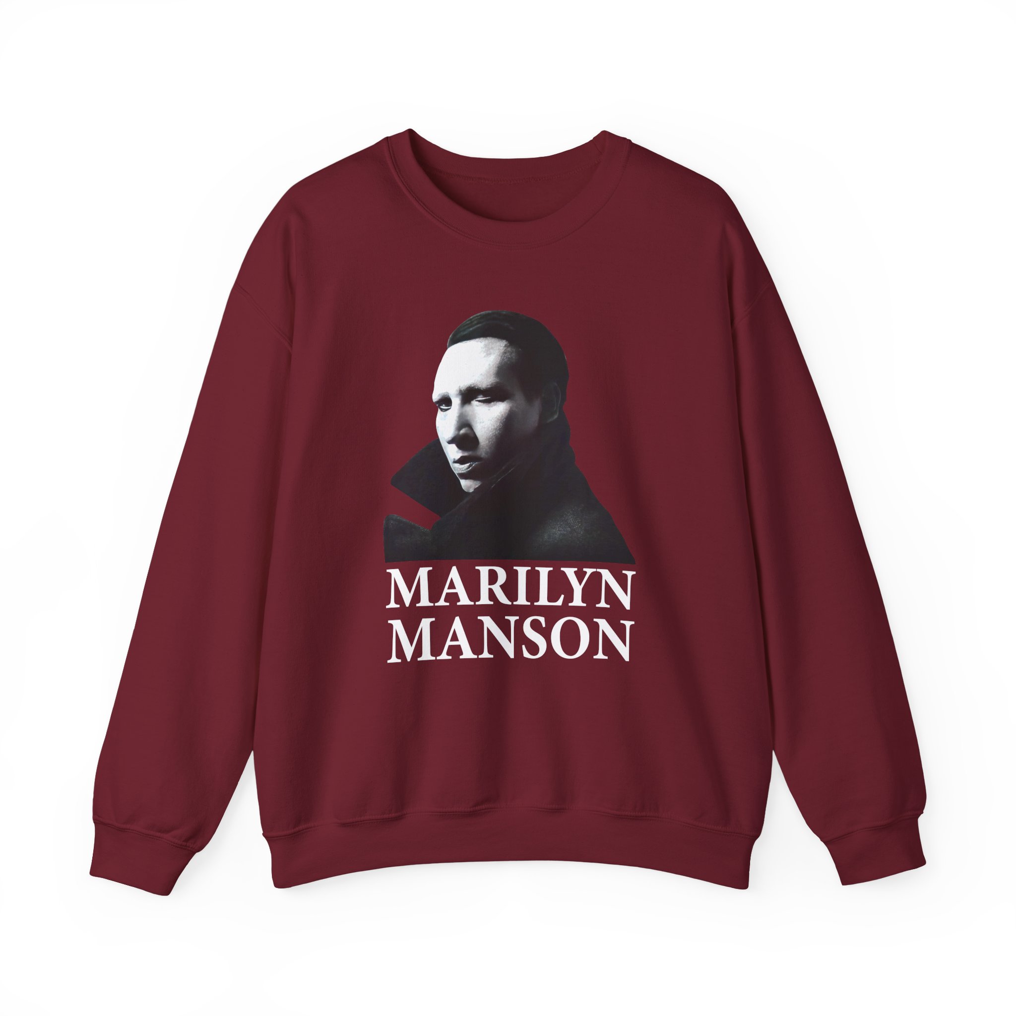 Marilyn Manson Face Unisex Heavy Blendâ„¢ Crewneck Sweatshirt