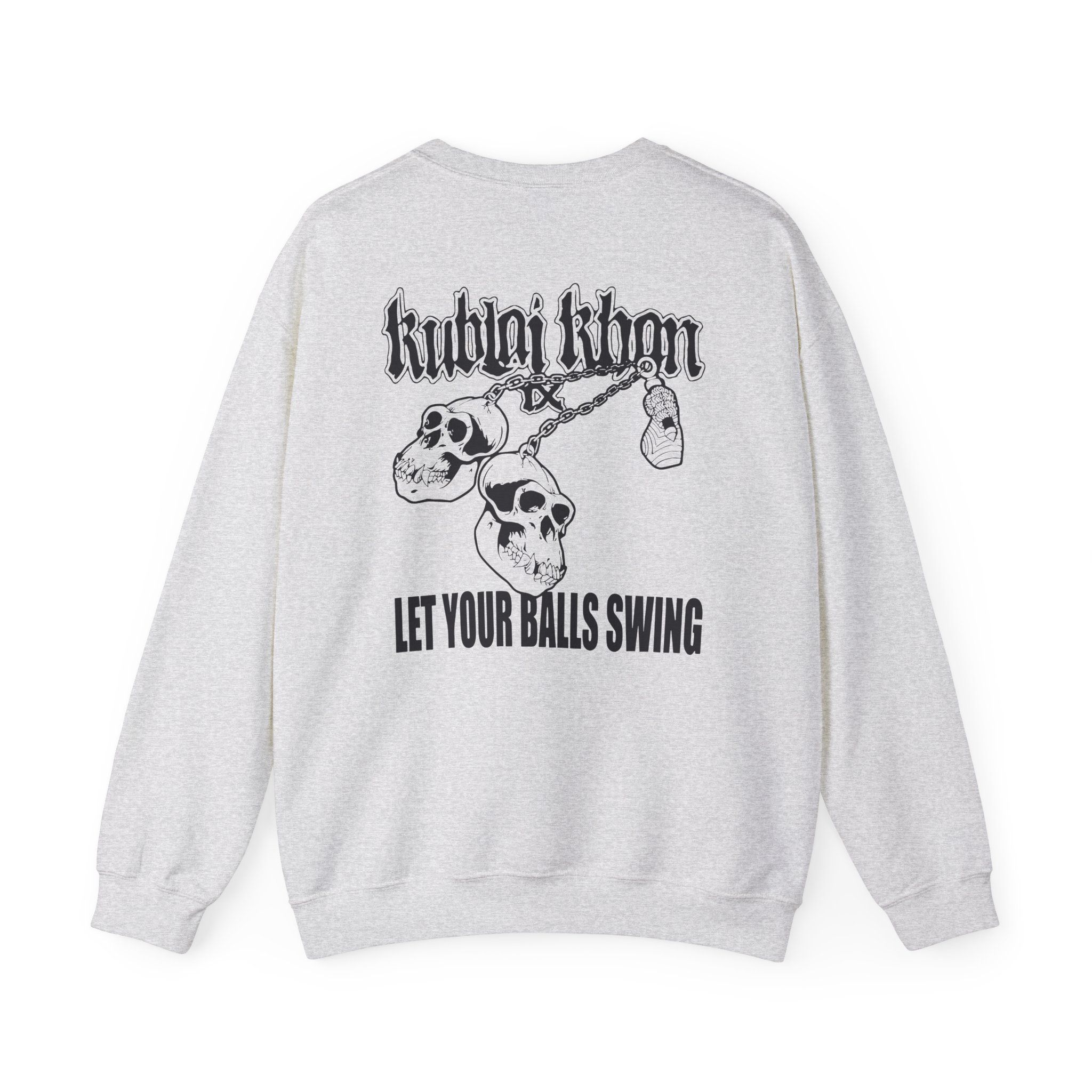 Kublai Khan - Let the Balls Swing Natural Unisex Heavy Blendâ„¢ Crewneck Sweatshirt