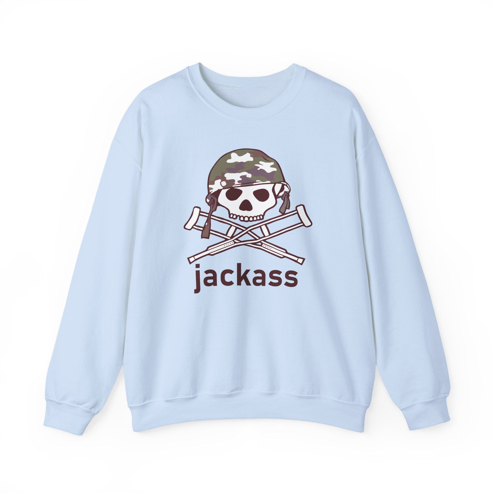 Jackass Camouflage Helmet Unisex Heavy Blendâ„¢ Crewneck Sweatshirt
