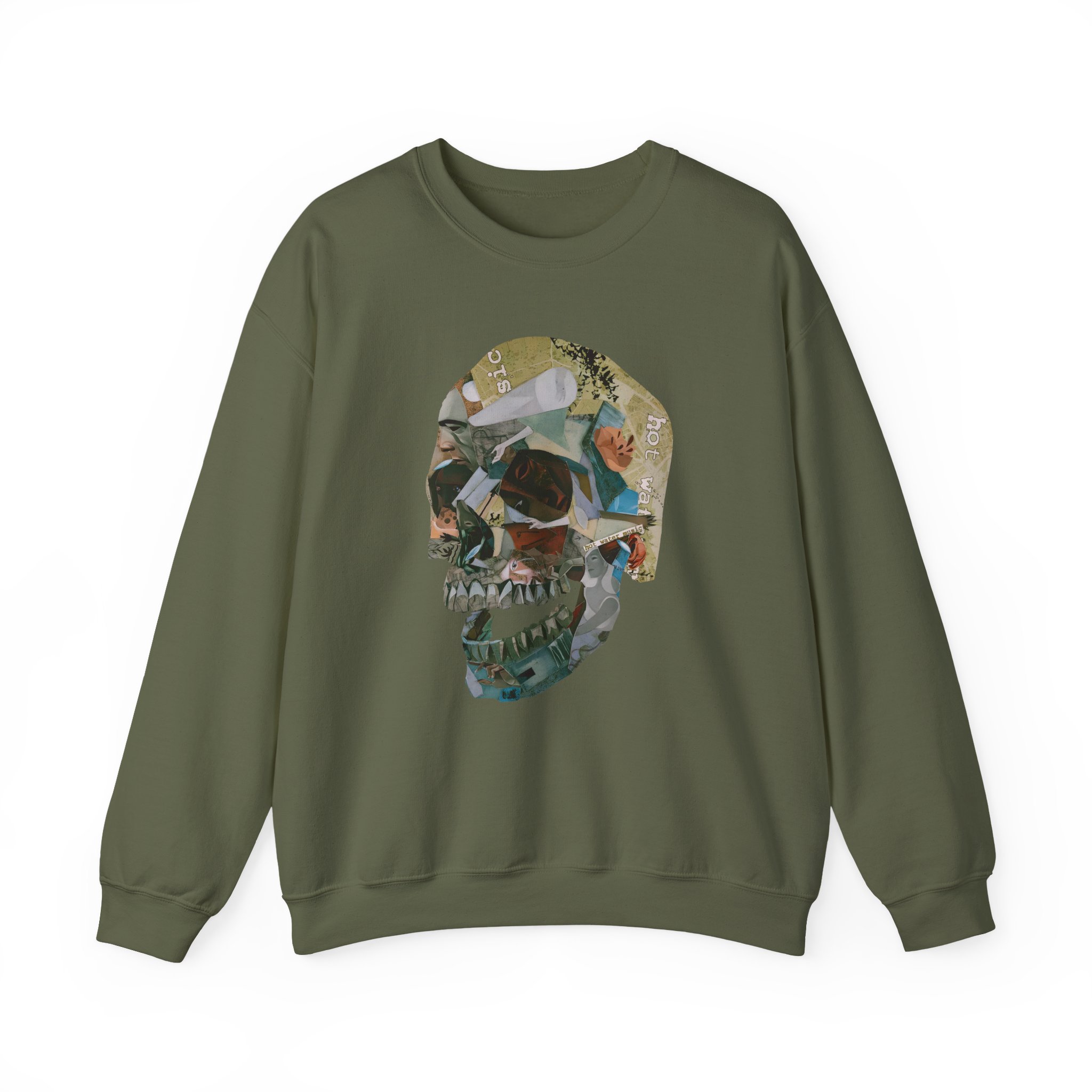 Hot Water Music Album Collage Skull Unisex Heavy Blendâ„¢ Crewneck Sweatshirt