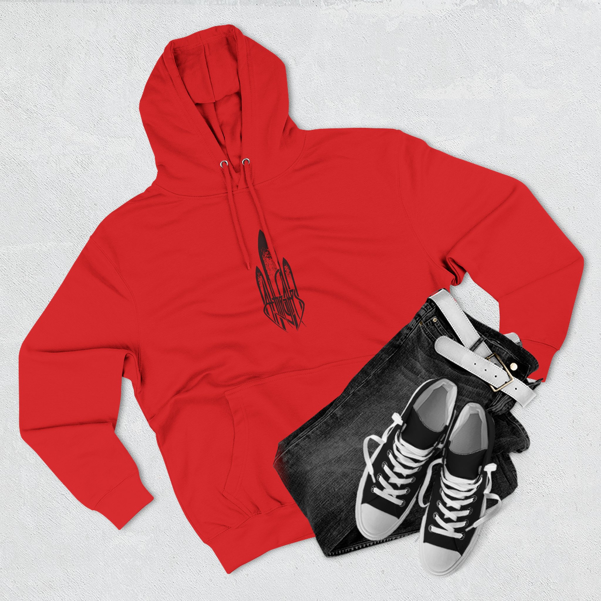 At the Gates the Red in the Sky is Ours Three-panel Fleece Hoodie