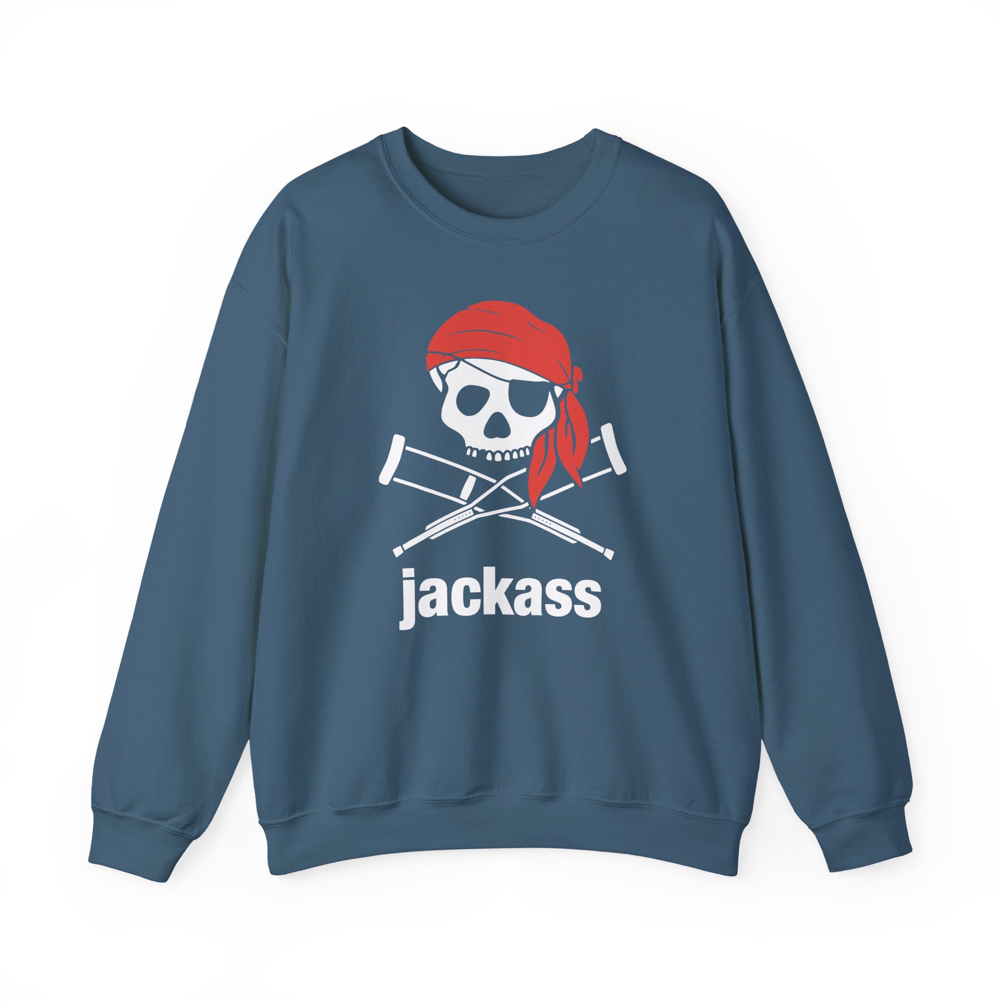 Jackass Skull and Crutches Unisex Heavy Blendâ„¢ Crewneck Sweatshirt