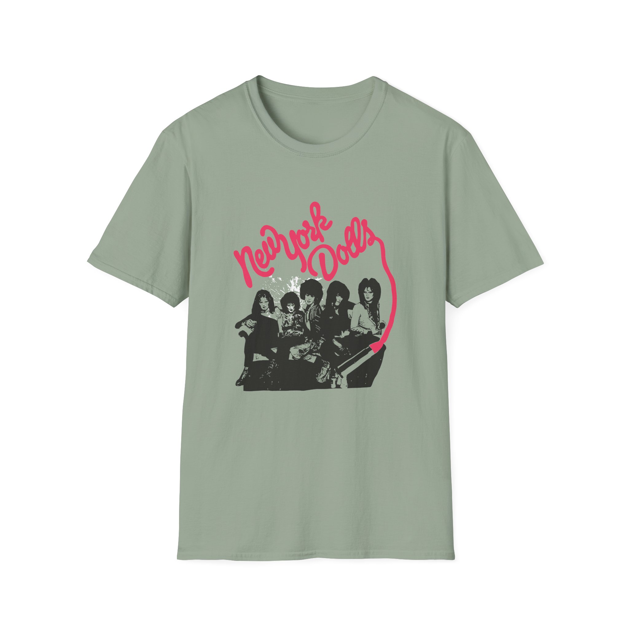 New York Dolls Lipstick Logo Unisex Softstyle T-Shirt