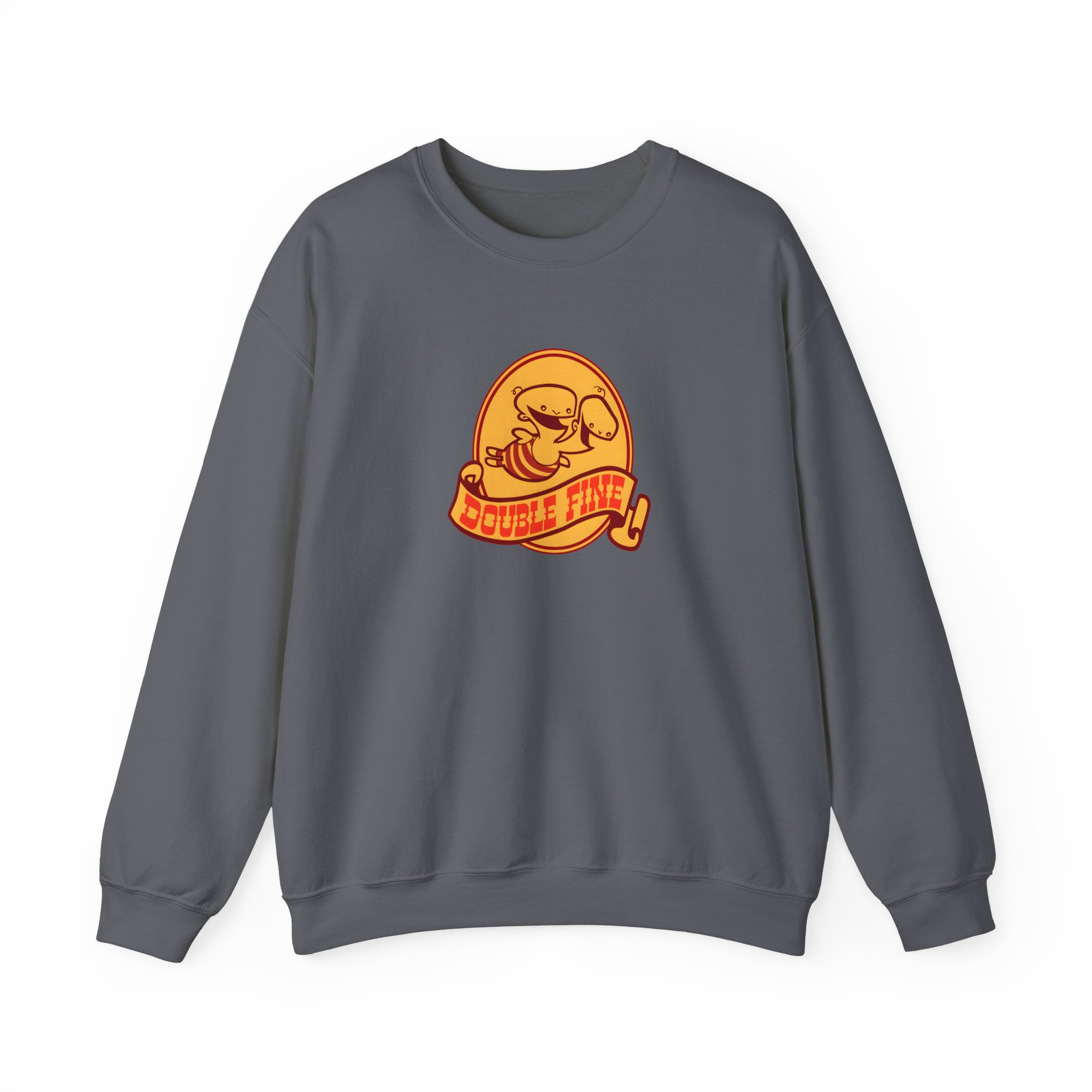 Double Fine Golden Two-headed Baby Unisex Heavy Blendâ„¢ Crewneck Sweatshirt