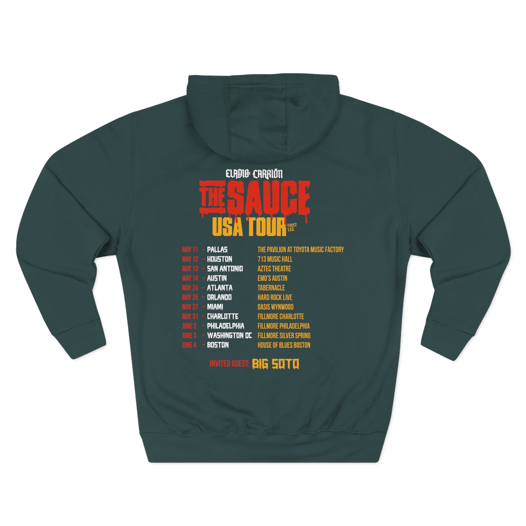 Sauce Boyz Usa Tour Three-Panel Fleece Hoodie