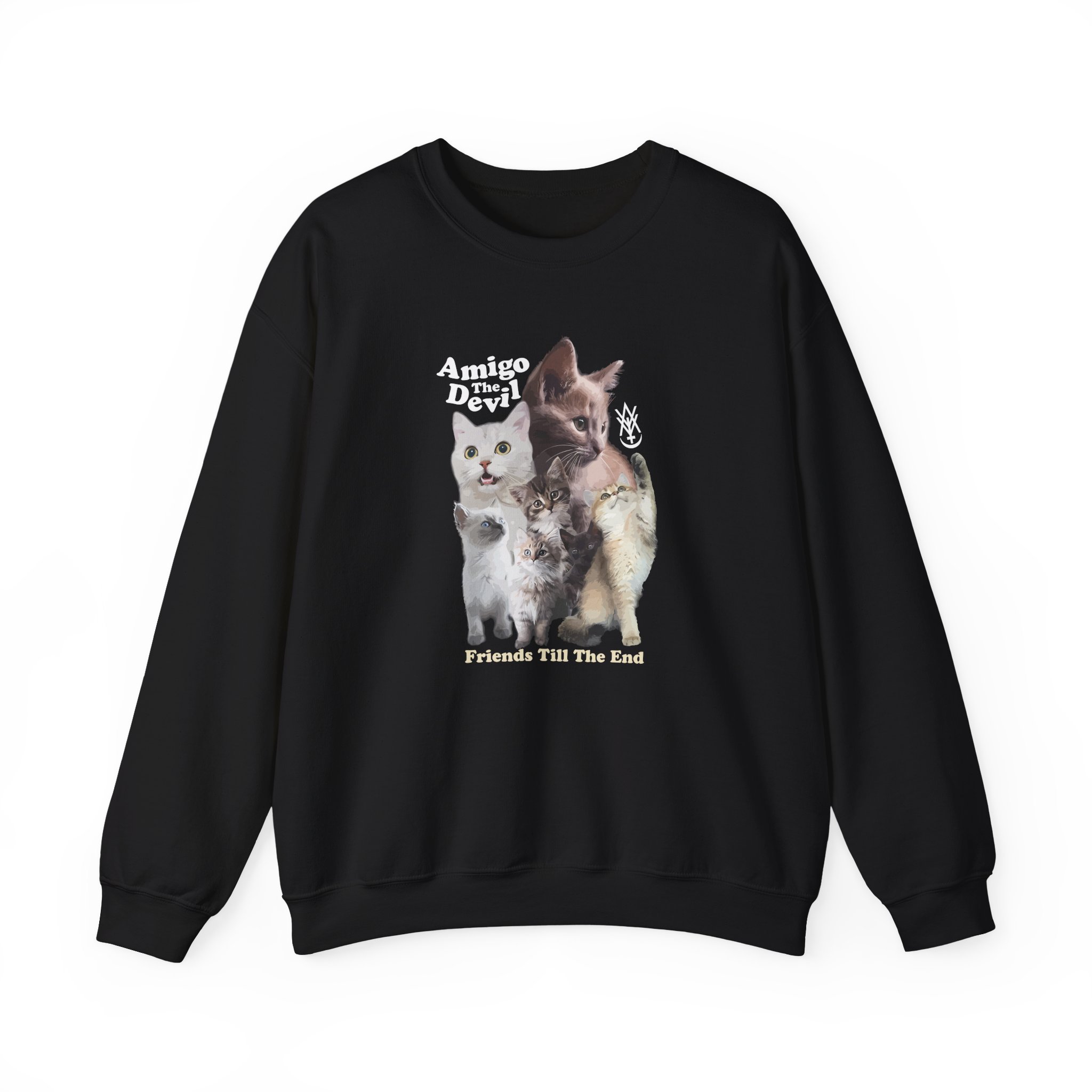 Amigo the Devil Too Many Puppies Unisex Heavy Blendâ„¢ Crewneck Sweatshirt