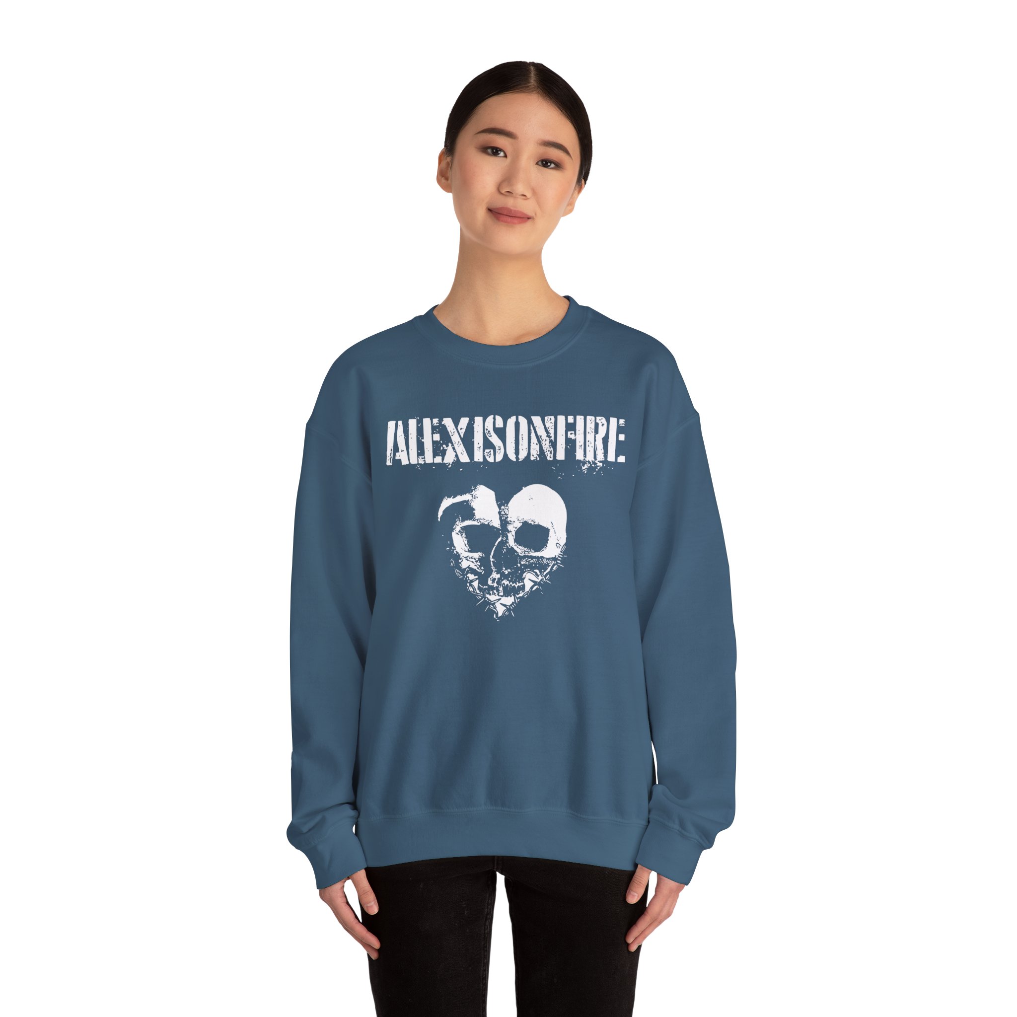 Alexisonfire Barbed Wire Heartskull Unisex Heavy Blendâ„¢ Crewneck Sweatshirt