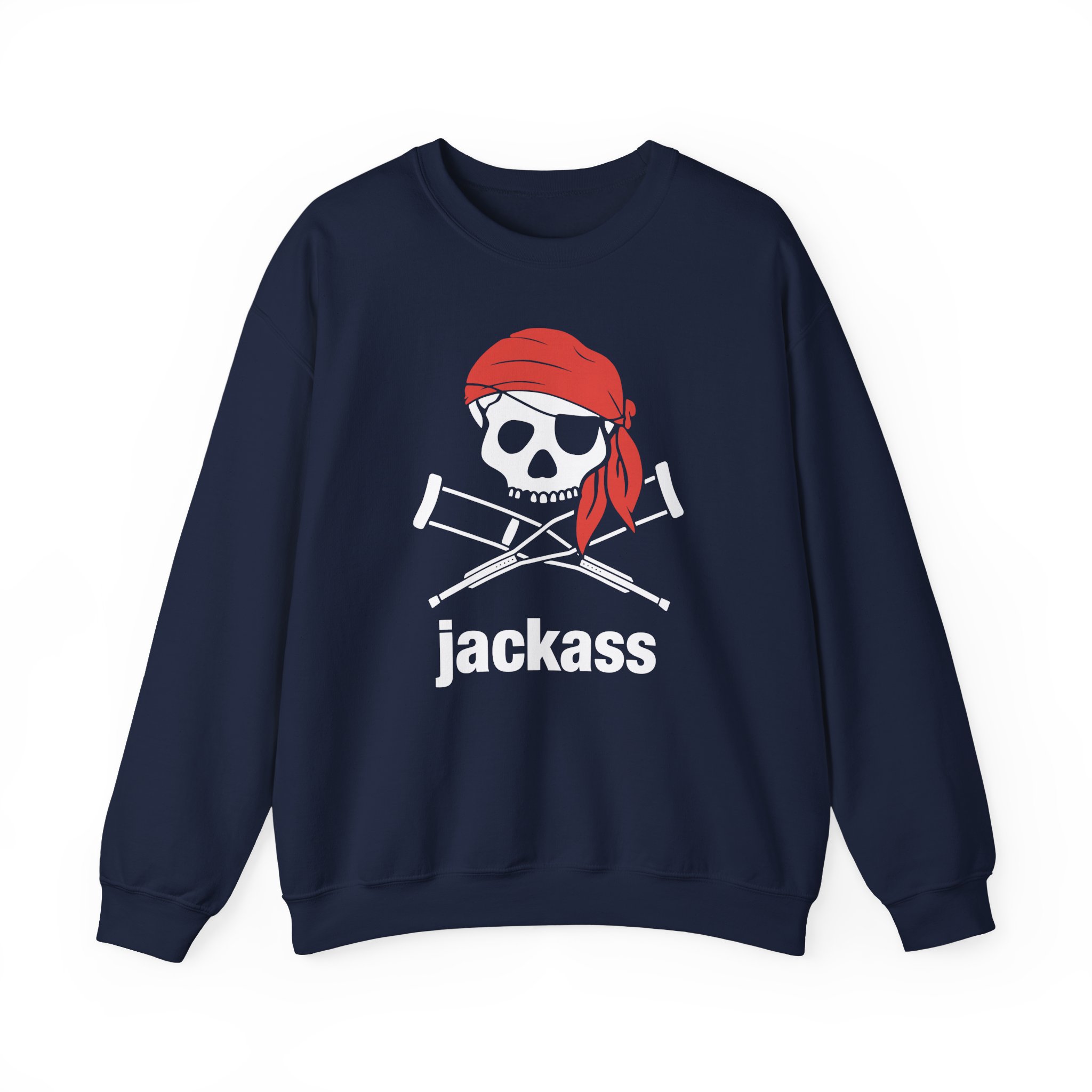 Jackass Skull and Crutches Unisex Heavy Blendâ„¢ Crewneck Sweatshirt