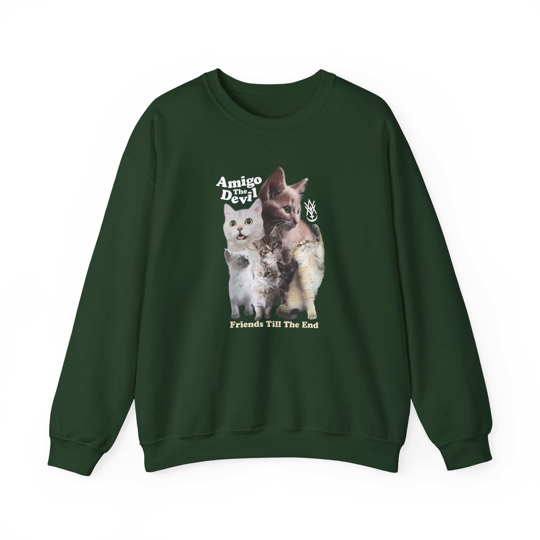 Amigo the Devil Too Many Puppies Unisex Heavy Blendâ„¢ Crewneck Sweatshirt