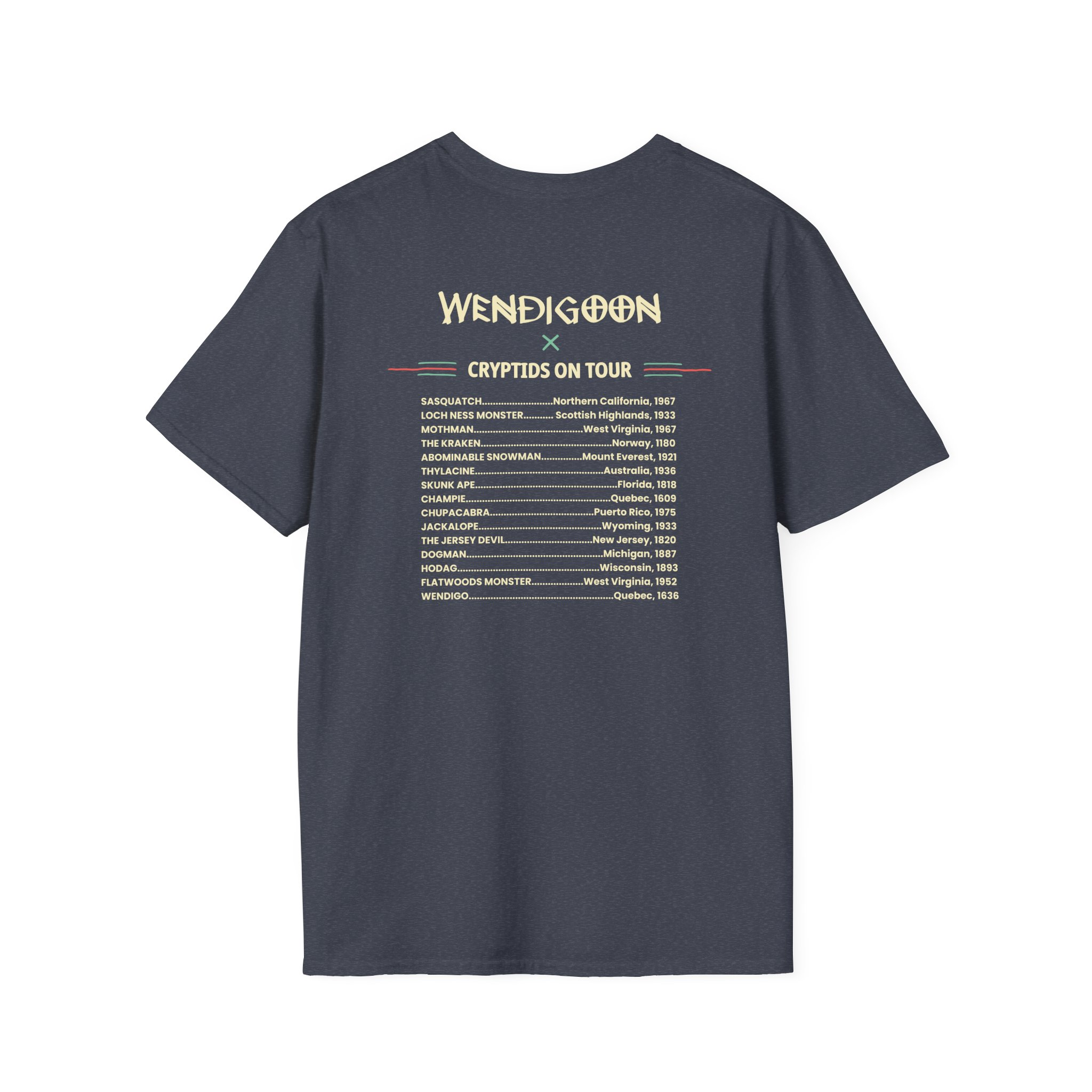 Wendigoon Cryptids on Tour Unisex Softstyle T-Shirt