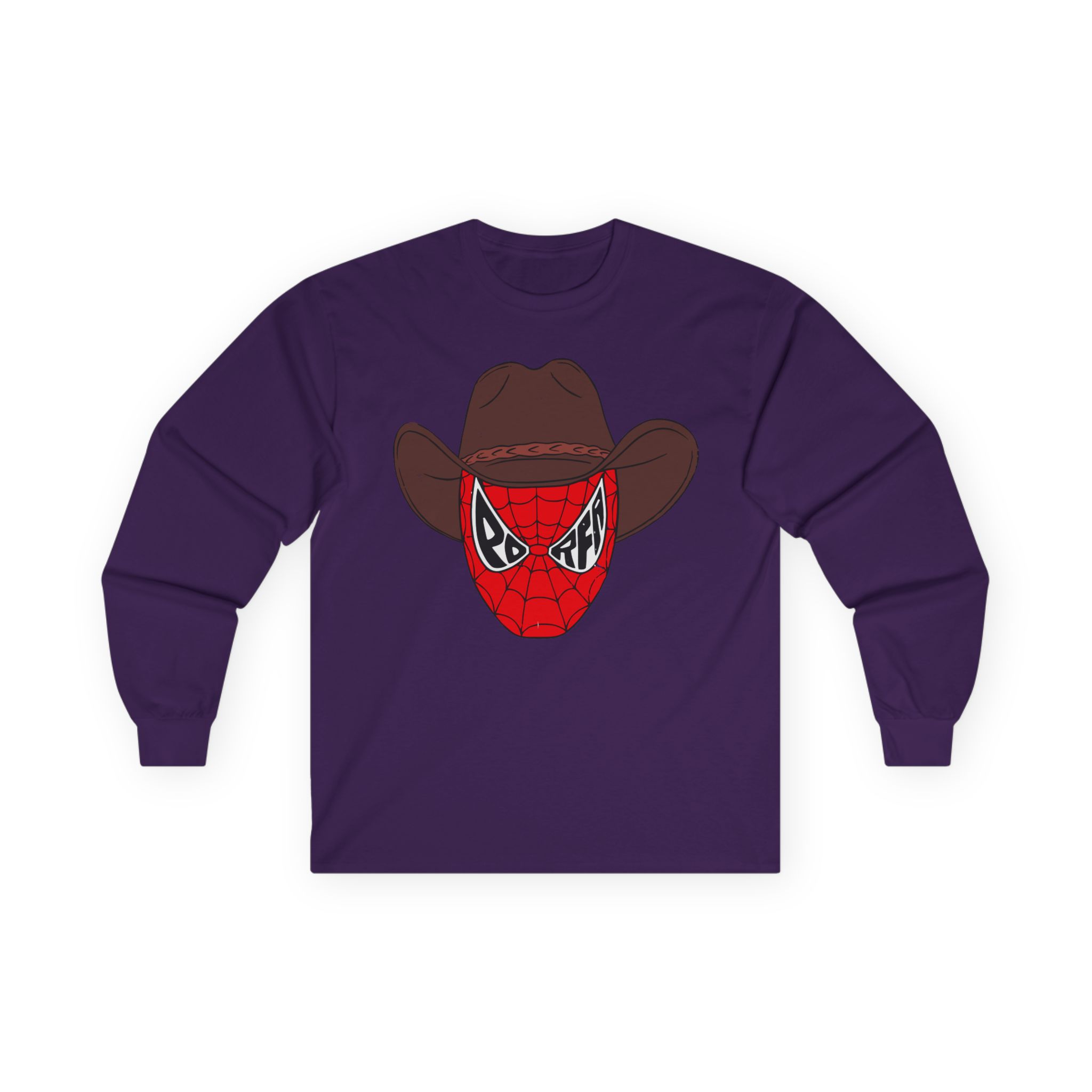 Porfa Spider Man Cowboy Hat Unisex Ultra Cotton Long Sleeve Tee