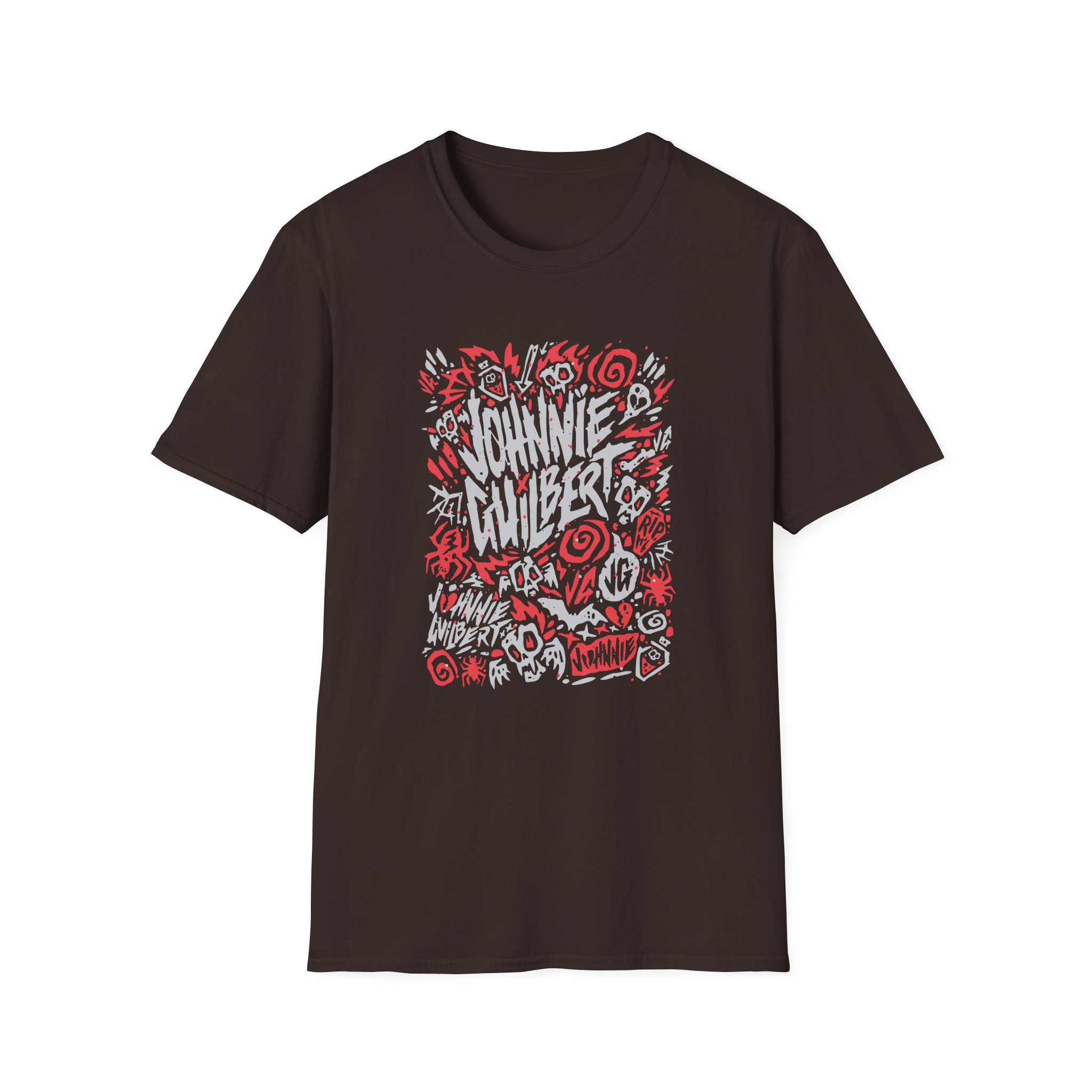 Jake & Johnnie Red Johnnie Guilbert Logo Unisex Softstyle T-Shirt