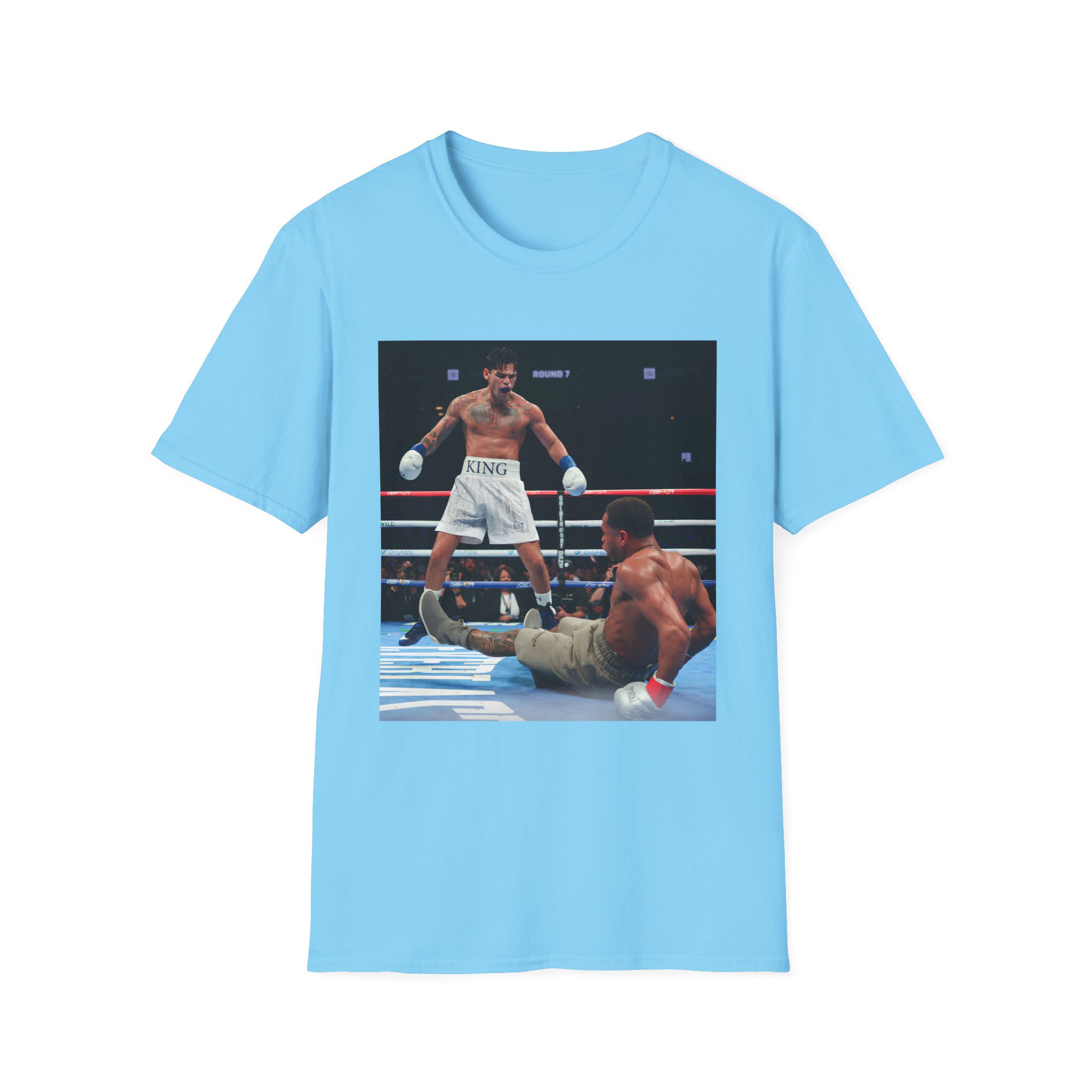 Ryan Garcia Knocks Down Devin Haney Unisex Softstyle T-Shirt