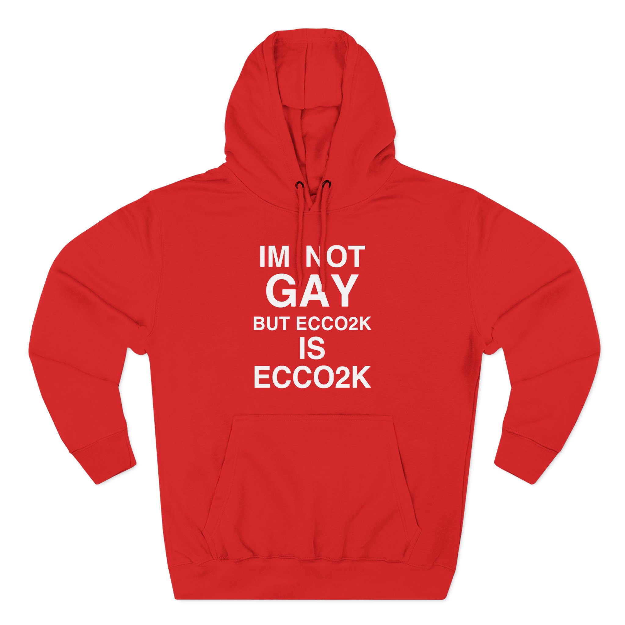 Ecco2k, I’m Not Gay but Ecco2k is Ecco2k Three-Panel Fleece Hoodie