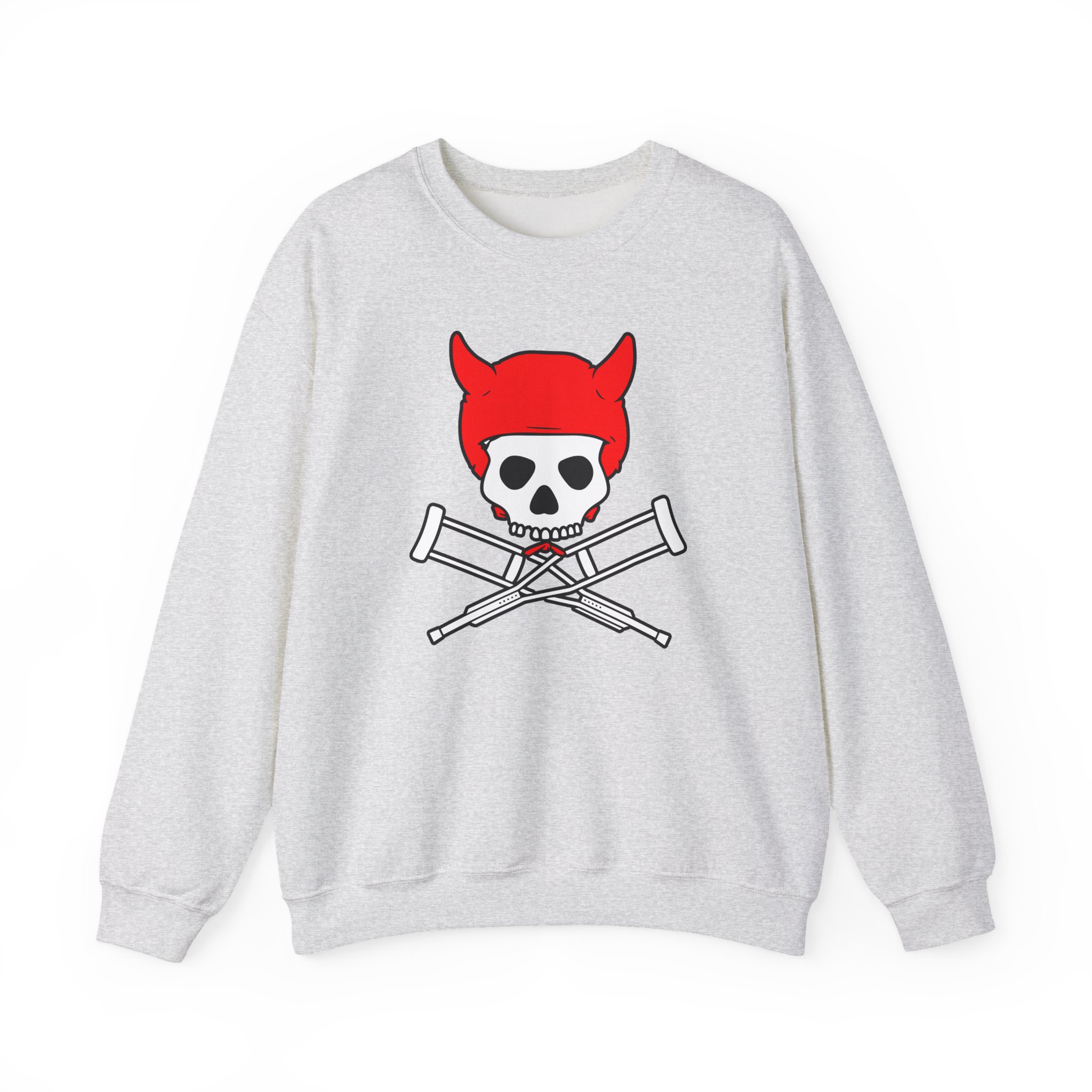 Jackass Devil Horns Skull & Crossbones Unisex Heavy Blendâ„¢ Crewneck Sweatshirt
