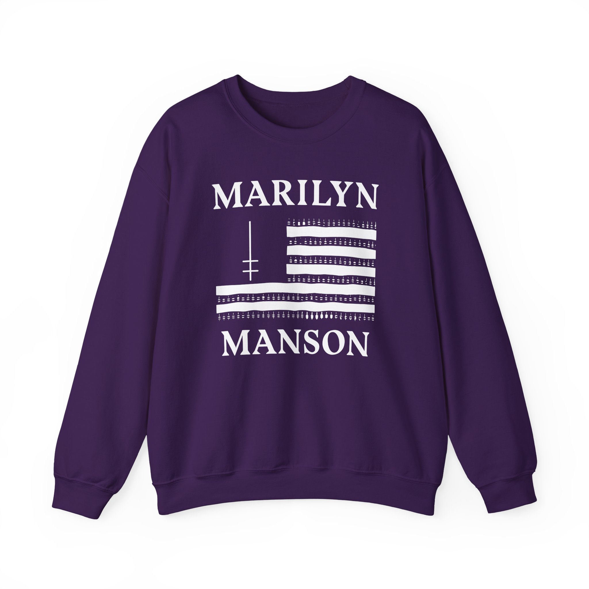 Marilyn Manson Flag and Logo Unisex Heavy Blendâ„¢ Crewneck Sweatshirt