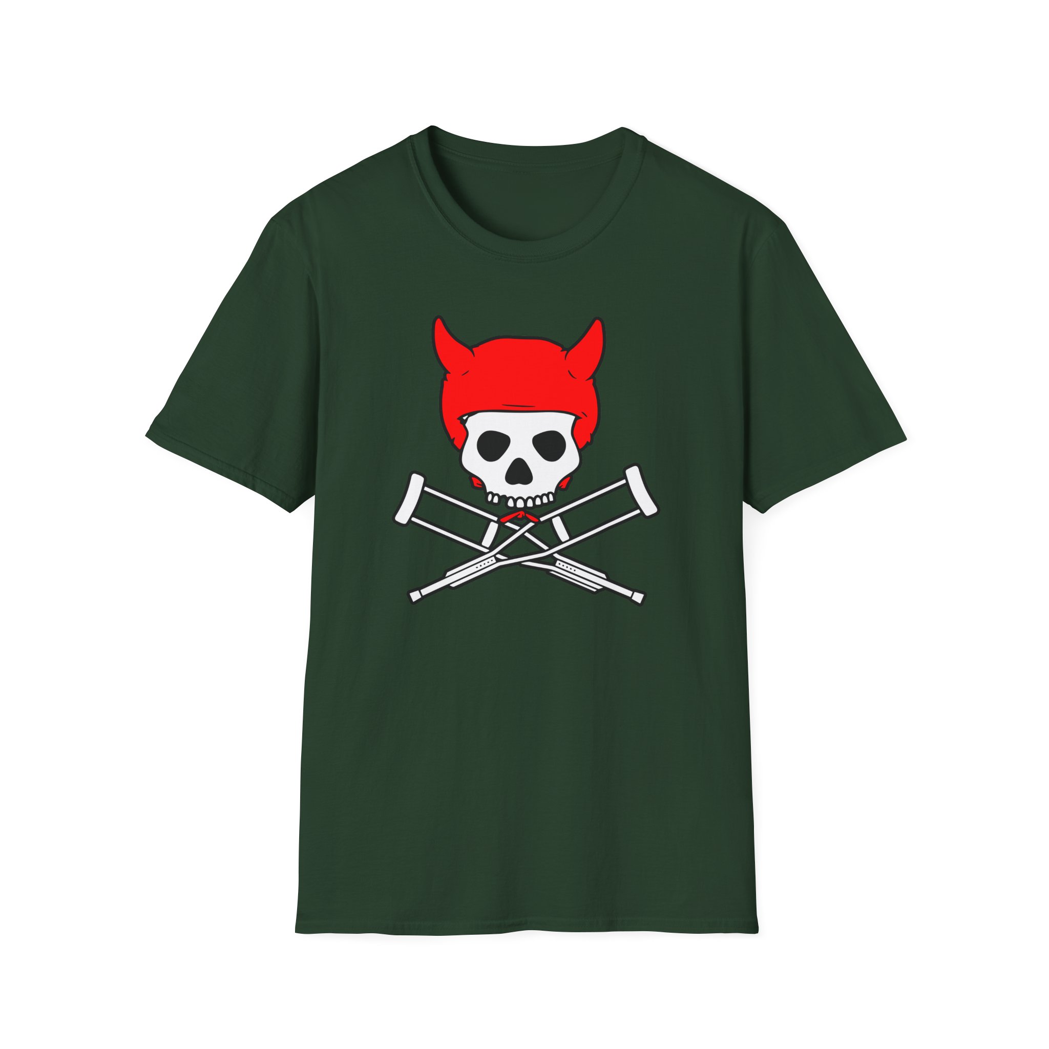 Jackass Devil Horns Skull & Crossbones Unisex Softstyle T-Shirt
