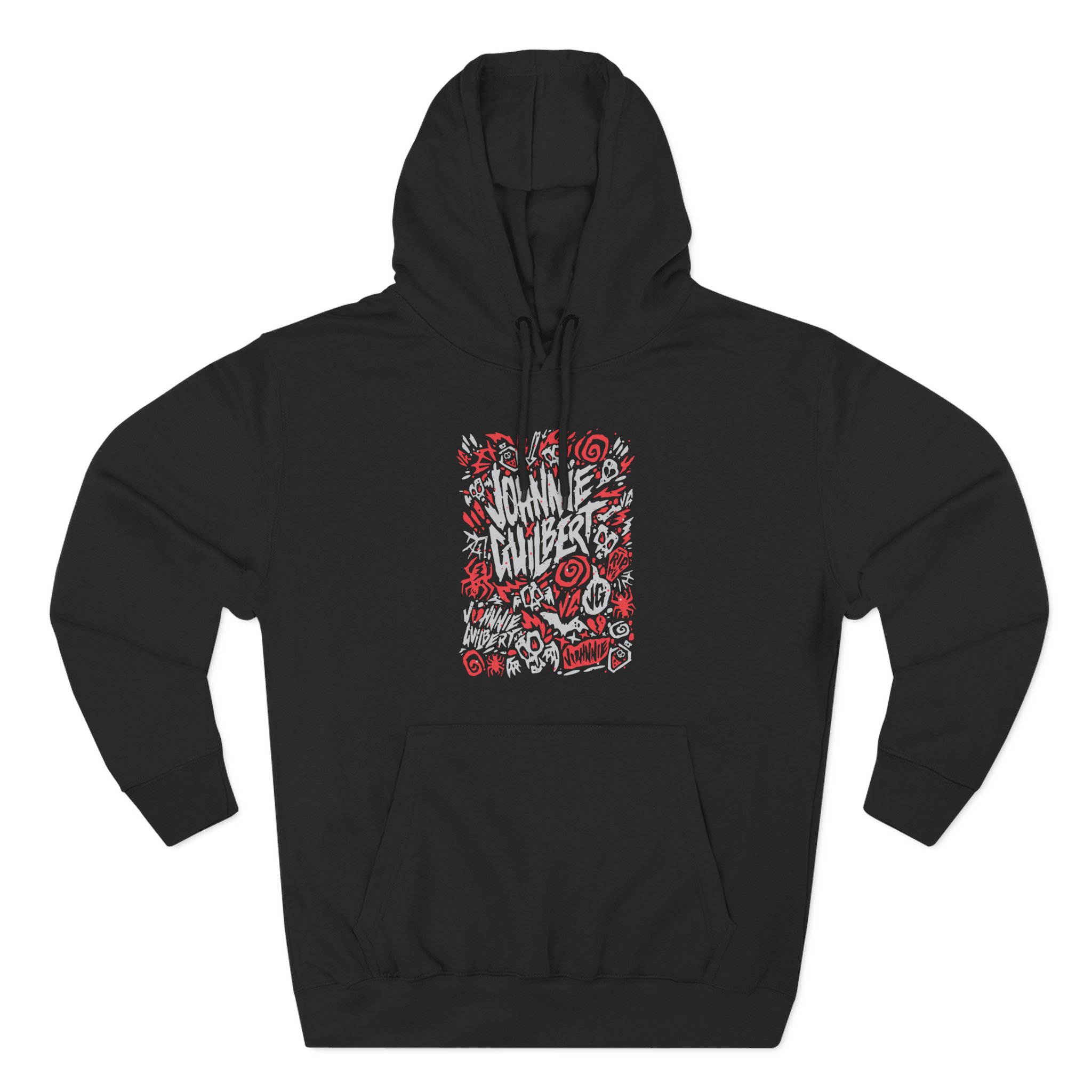 Jake & Johnnie Red Johnnie Guilbert Logo Three-Panel Fleece Hoodie