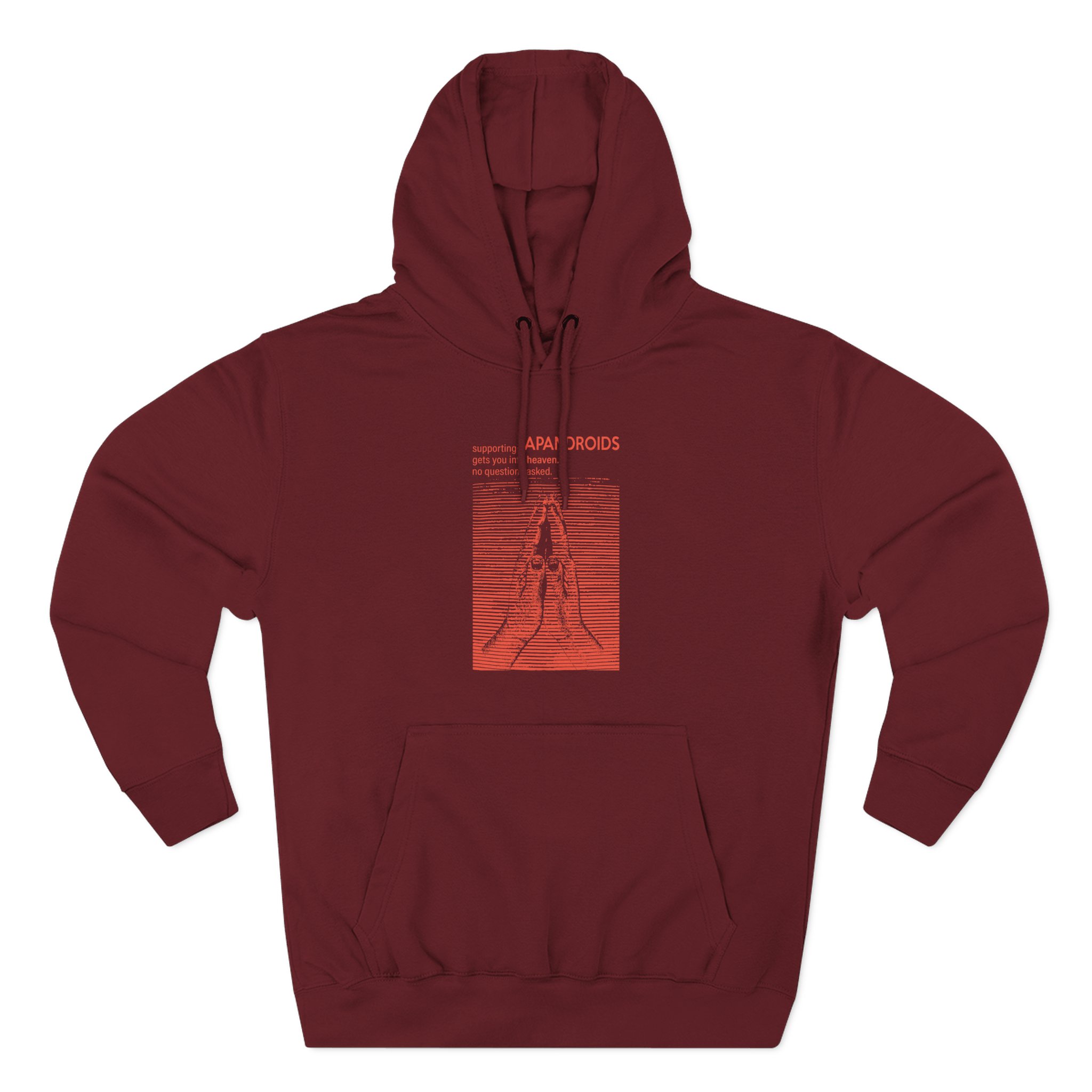 Supporting Japandroids Gets You Into Heaven No Questions Asked Three-Panel Fleece Hoodie