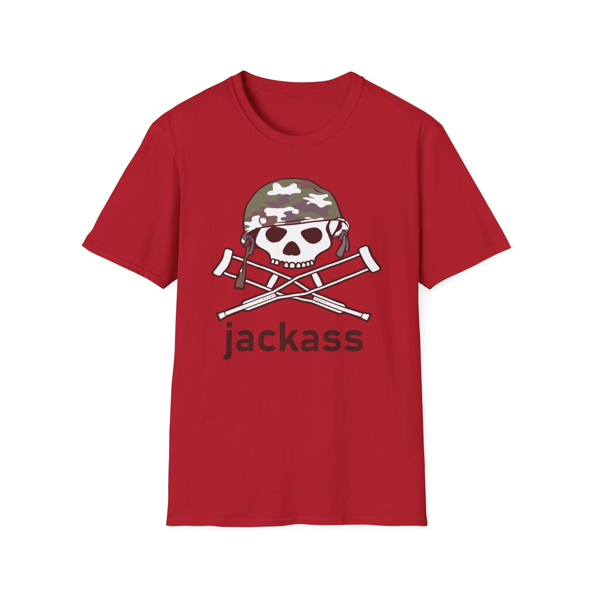 Jackass Camouflage Helmet Unisex Softstyle T-Shirt