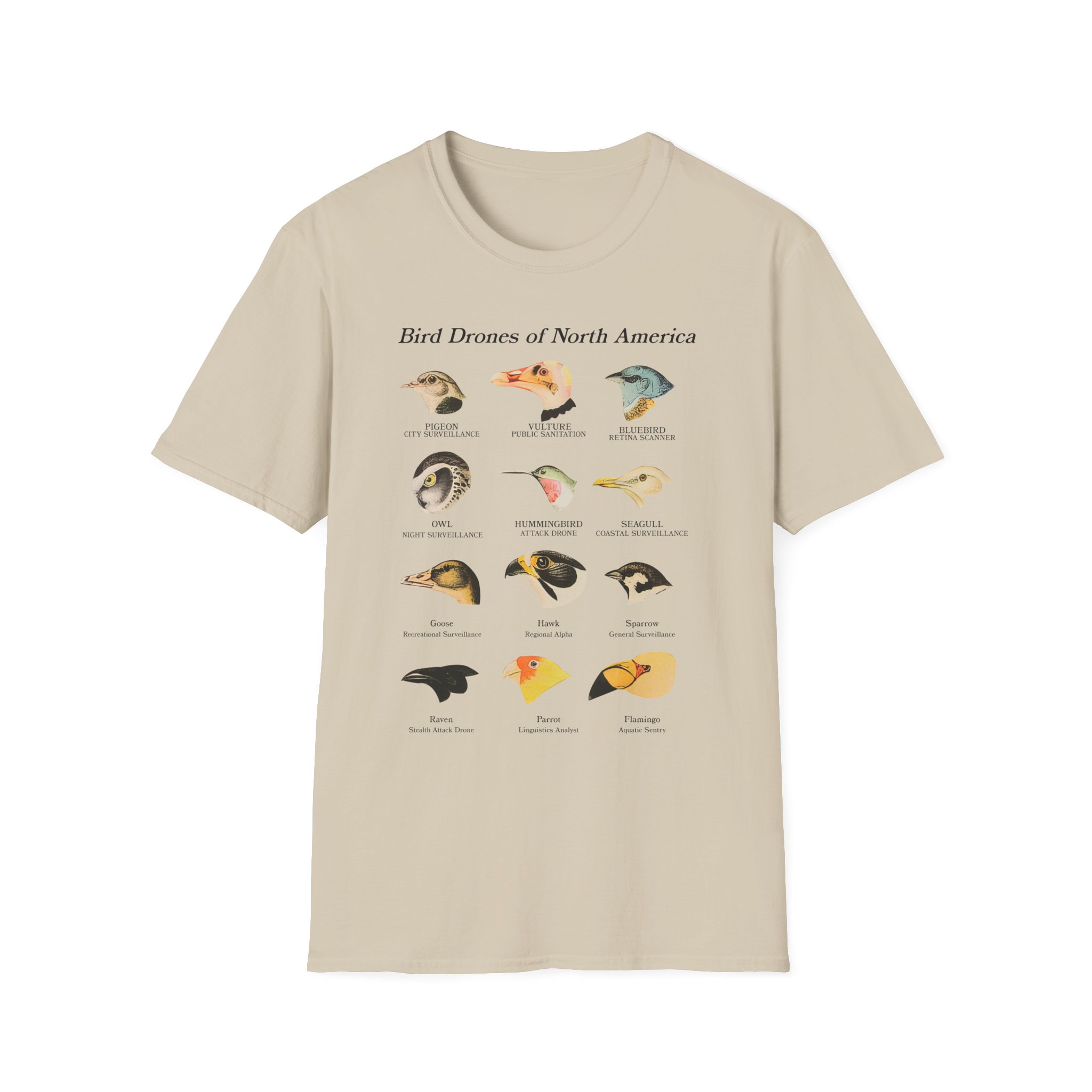 Birds Arent Real Bird Drones of North America Unisex Softstyle T-Shirt