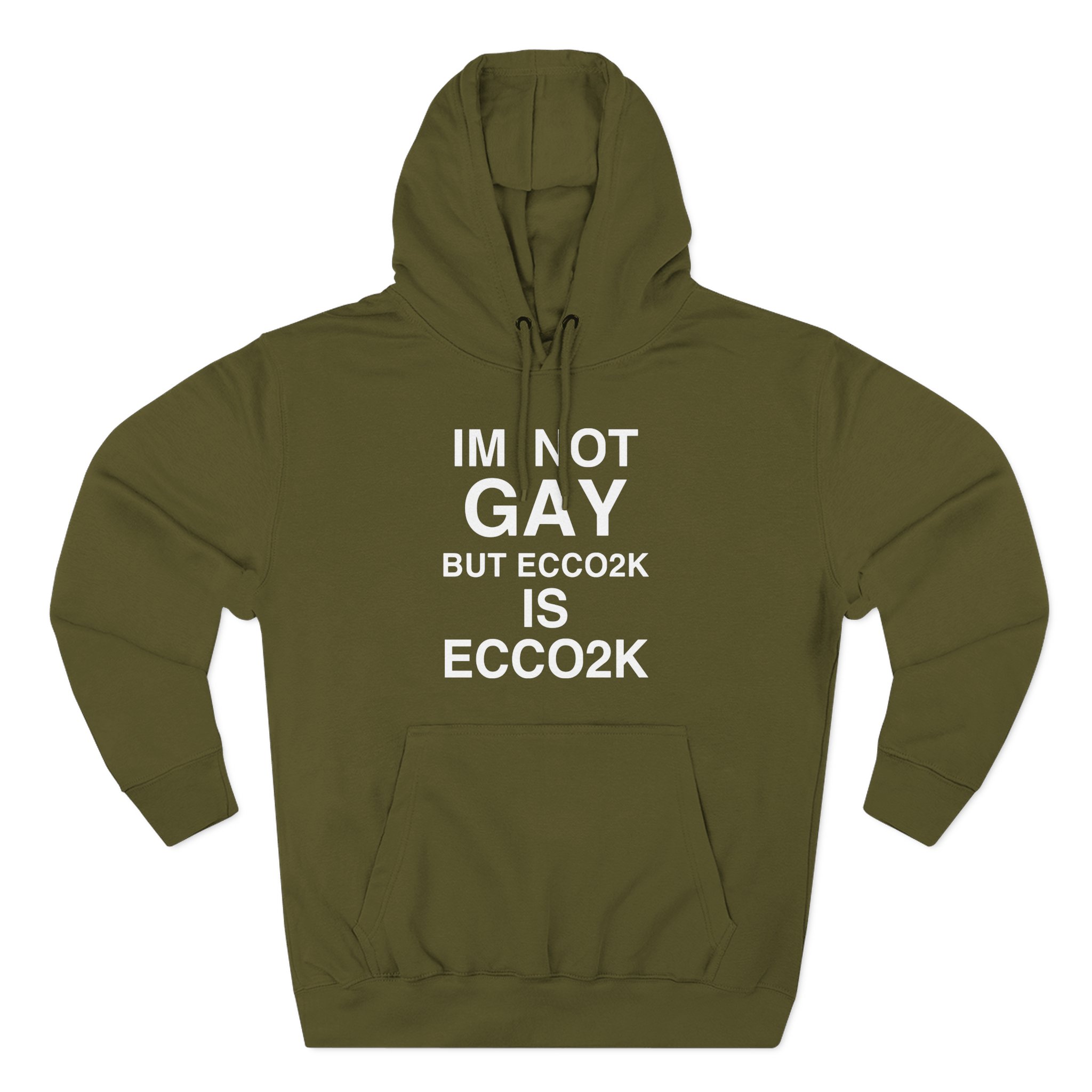 Ecco2k, I’m Not Gay but Ecco2k is Ecco2k Three-Panel Fleece Hoodie