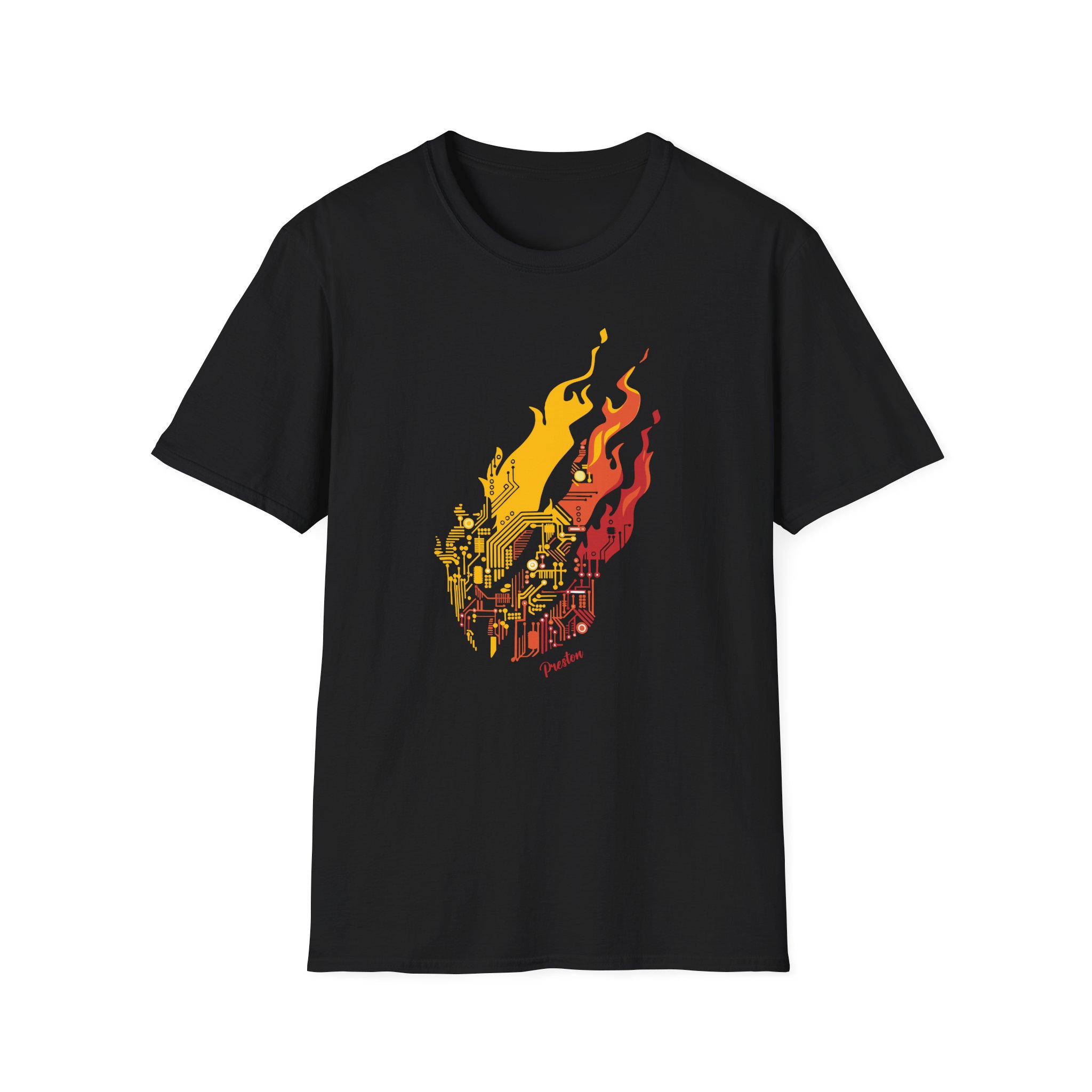 Preston Circuit Flame Unisex Softstyle T-Shirt