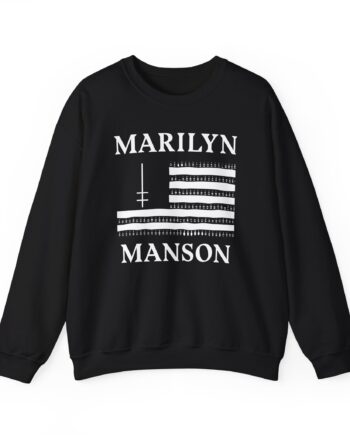 Marilyn Manson Flag and Logo Unisex Heavy Blend™ Crewneck Sweatshirt
