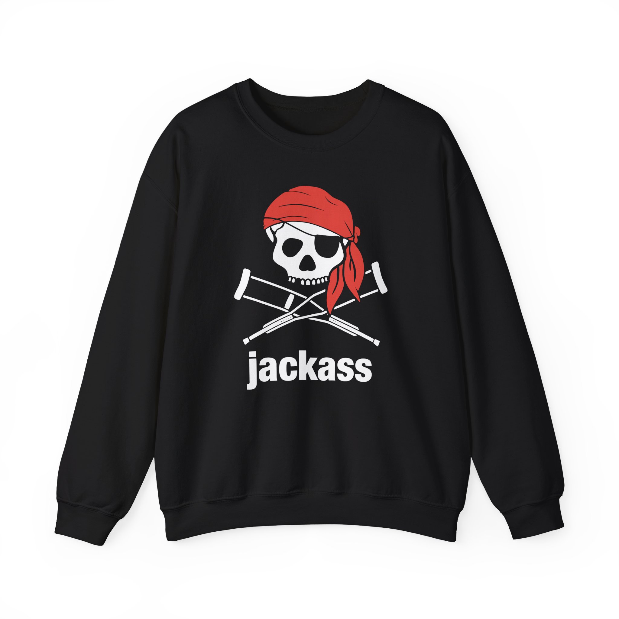 Jackass Skull and Crutches Unisex Heavy Blendâ„¢ Crewneck Sweatshirt