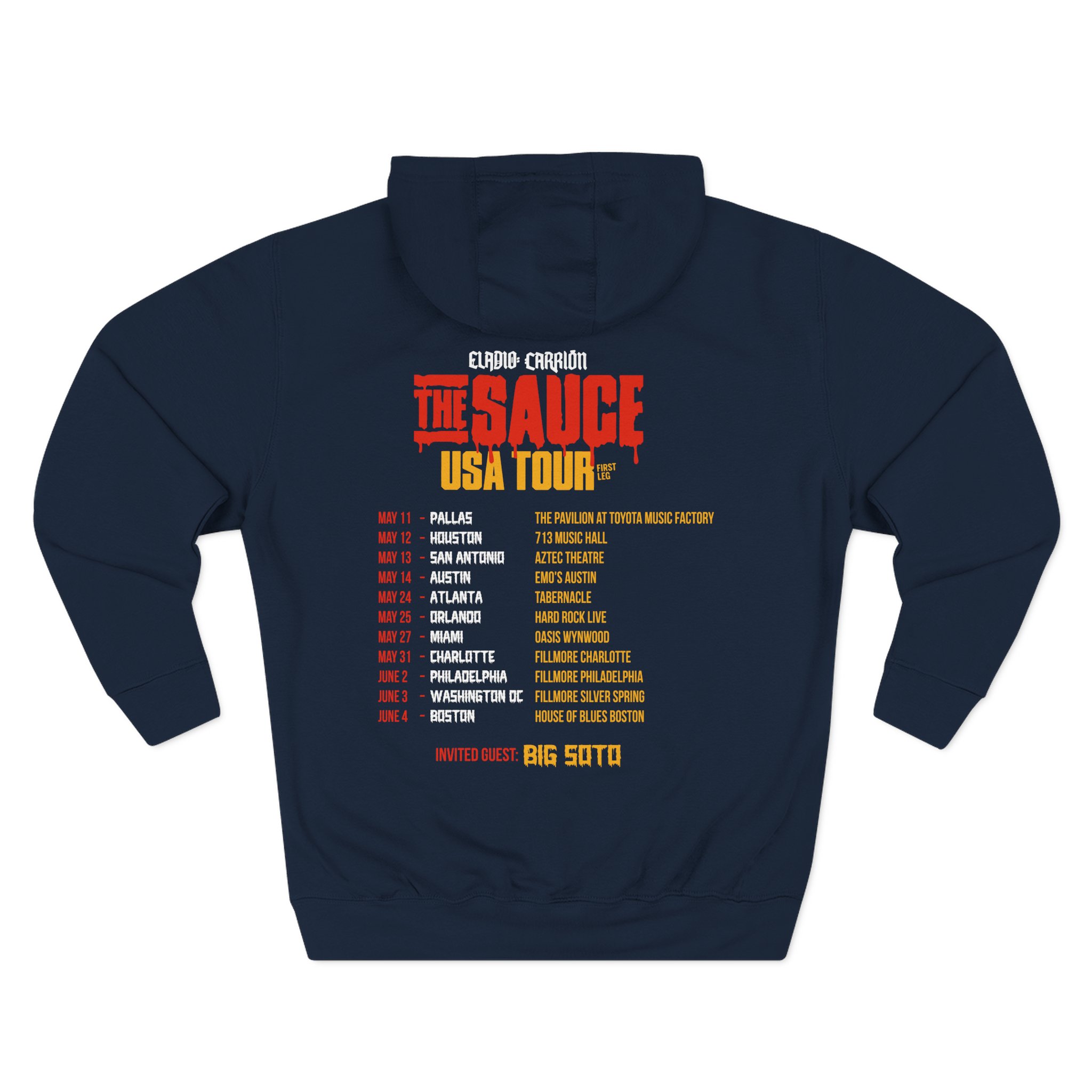 Sauce Boyz Usa Tour Three-Panel Fleece Hoodie