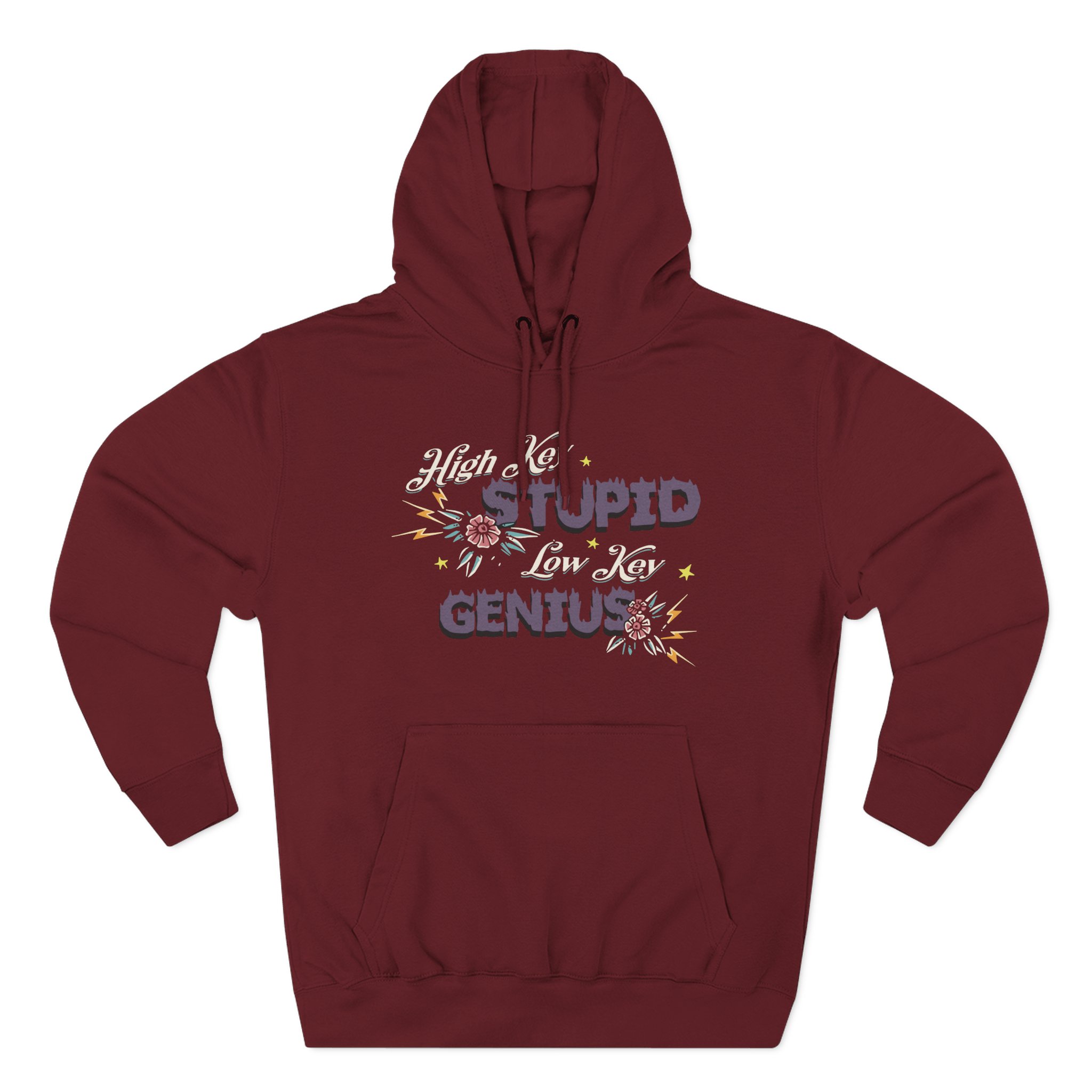 Kallmekris High Key Stupid Genius Three-Panel Fleece Hoodie