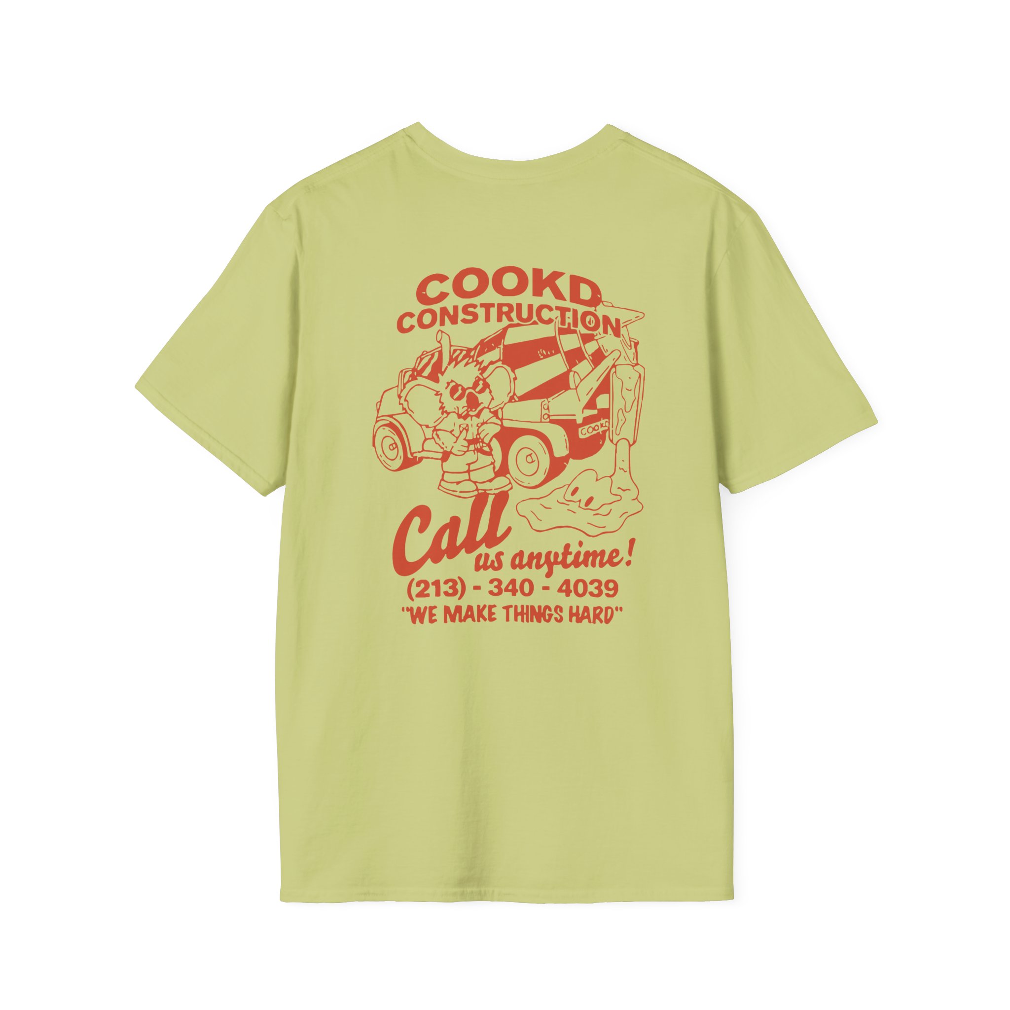 Cookd Construction Koala Unisex Softstyle T-Shirt