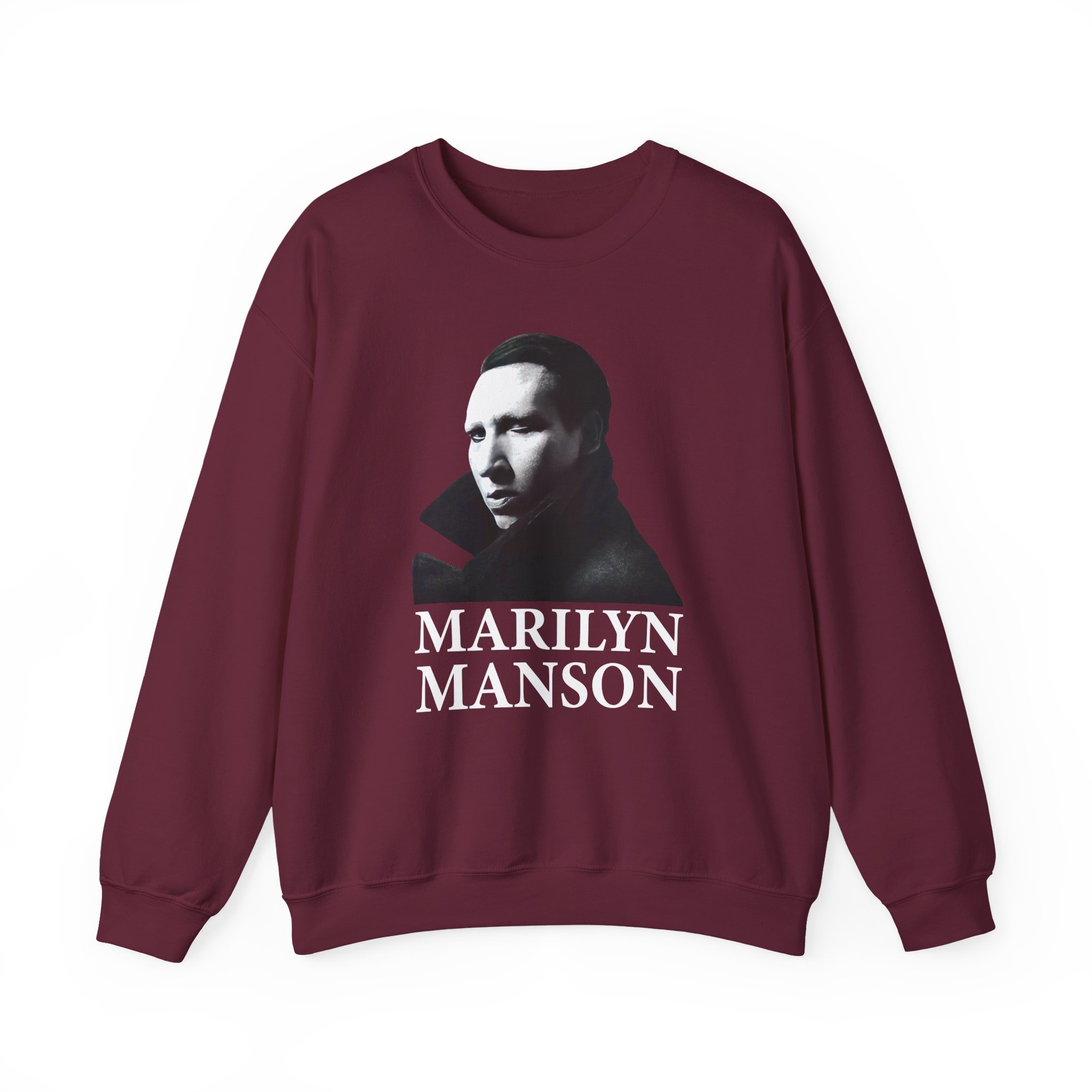 Marilyn Manson Face Unisex Heavy Blendâ„¢ Crewneck Sweatshirt