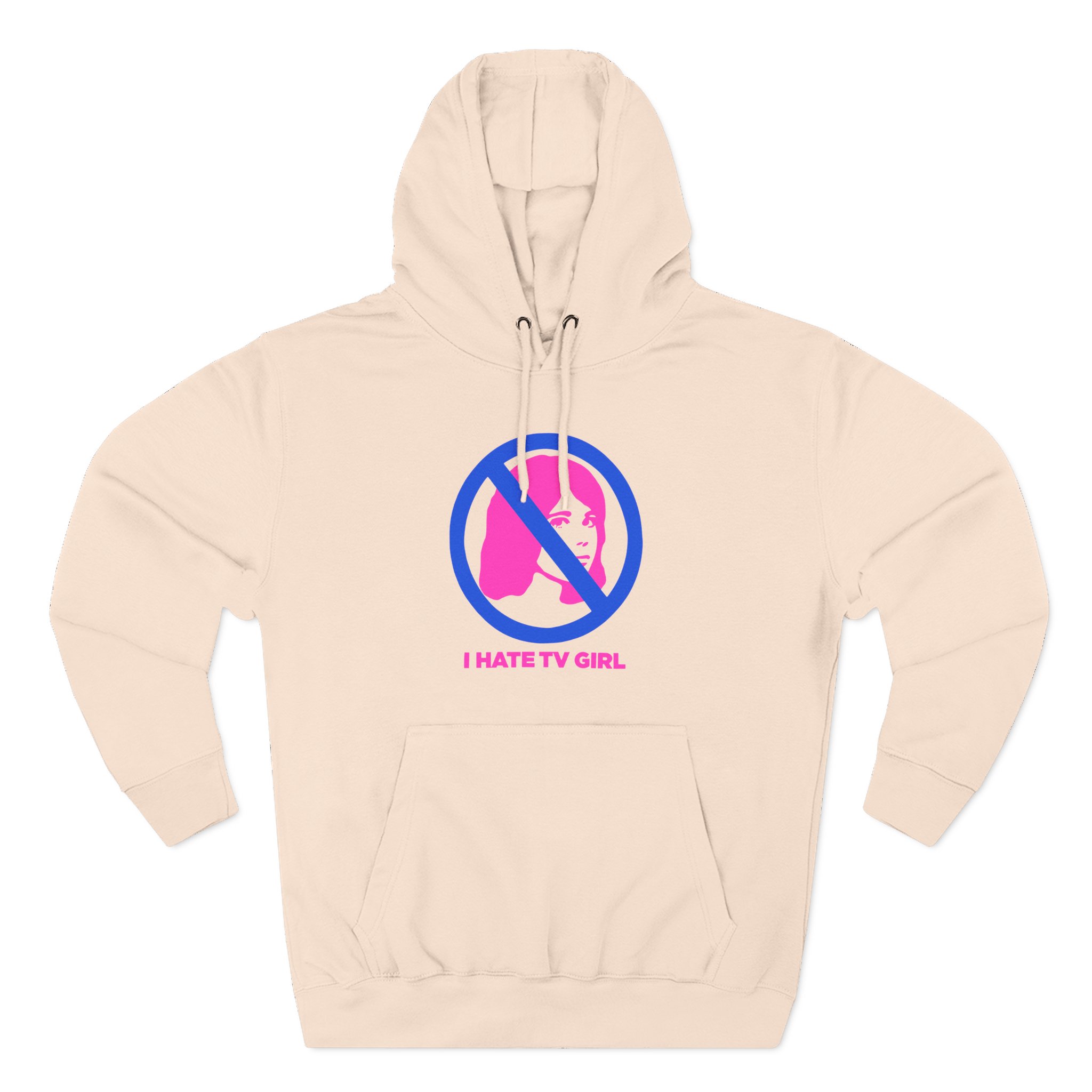 I Hate Tv Girl Three-Panel Fleece Hoodie