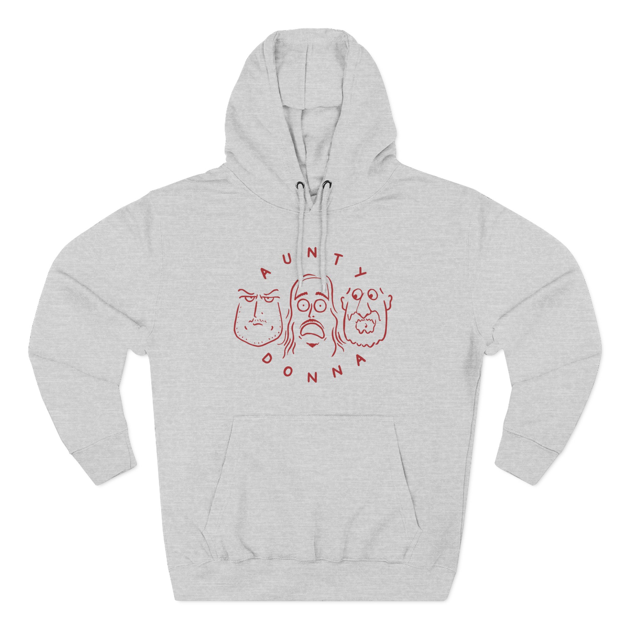 Aunty Donna White Faces Three-Panel Fleece Hoodie