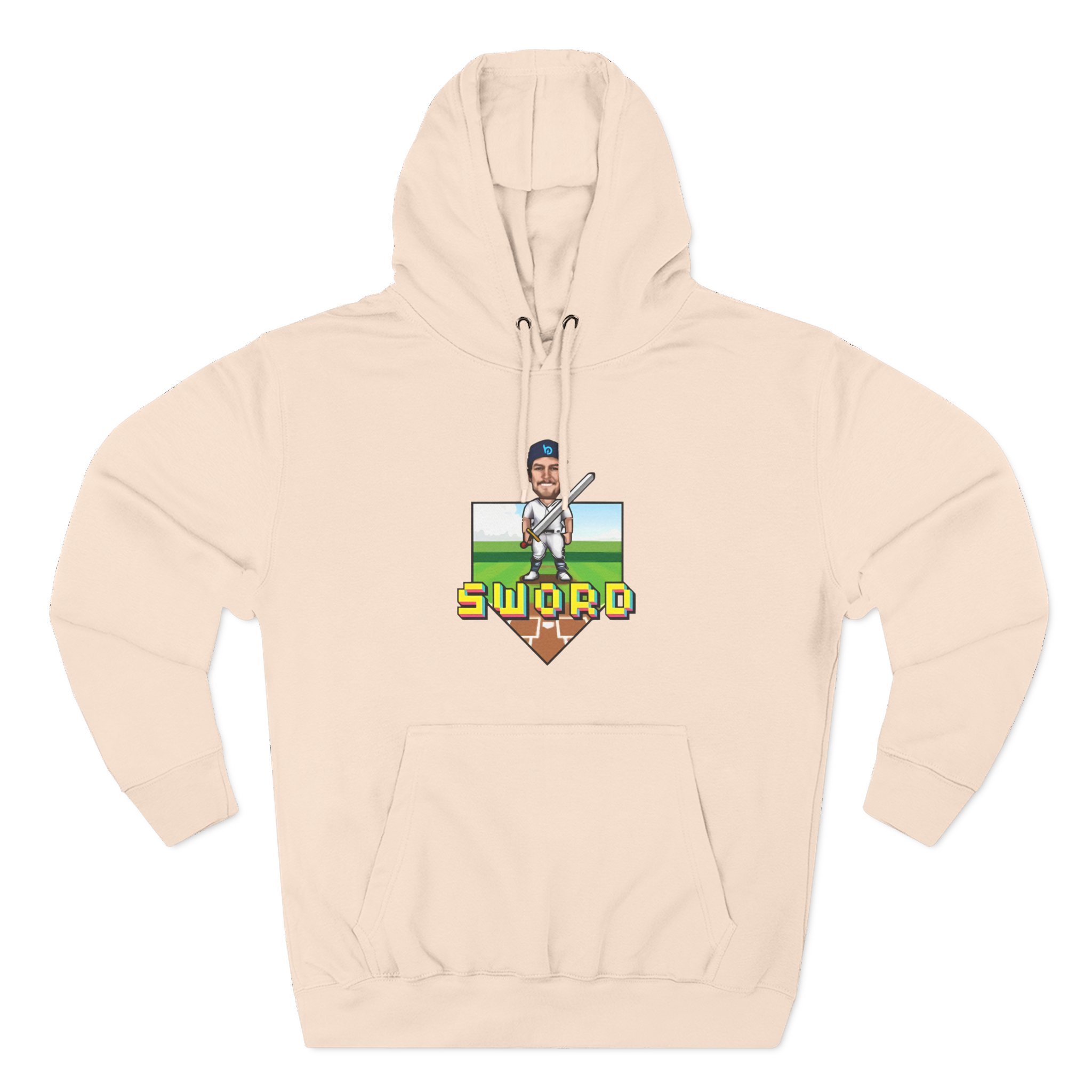 Trevor Bauer Sword Pixel Art Three-Panel Fleece Hoodie