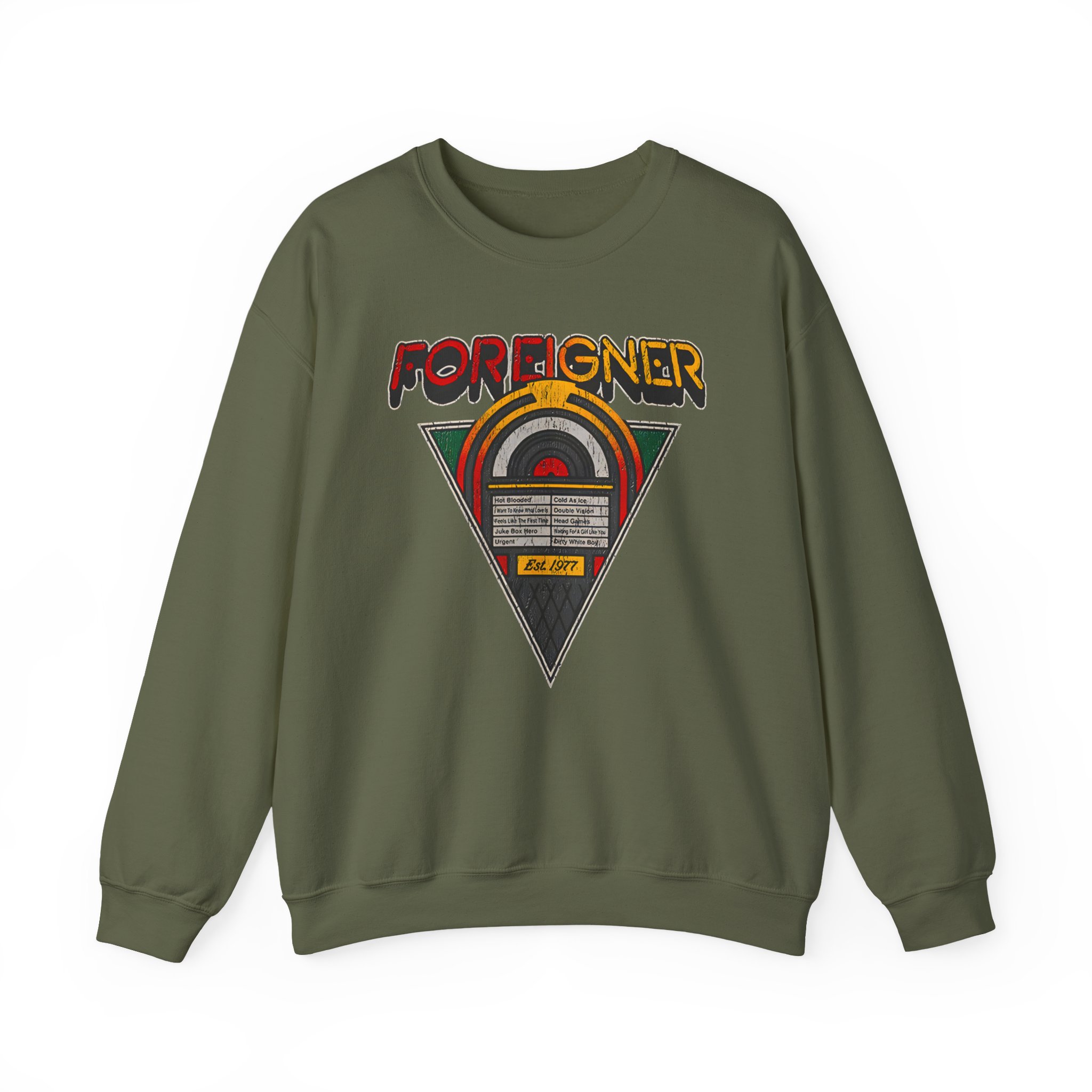 Foreigner Juke Box Unisex Heavy Blendâ„¢ Crewneck Sweatshirt