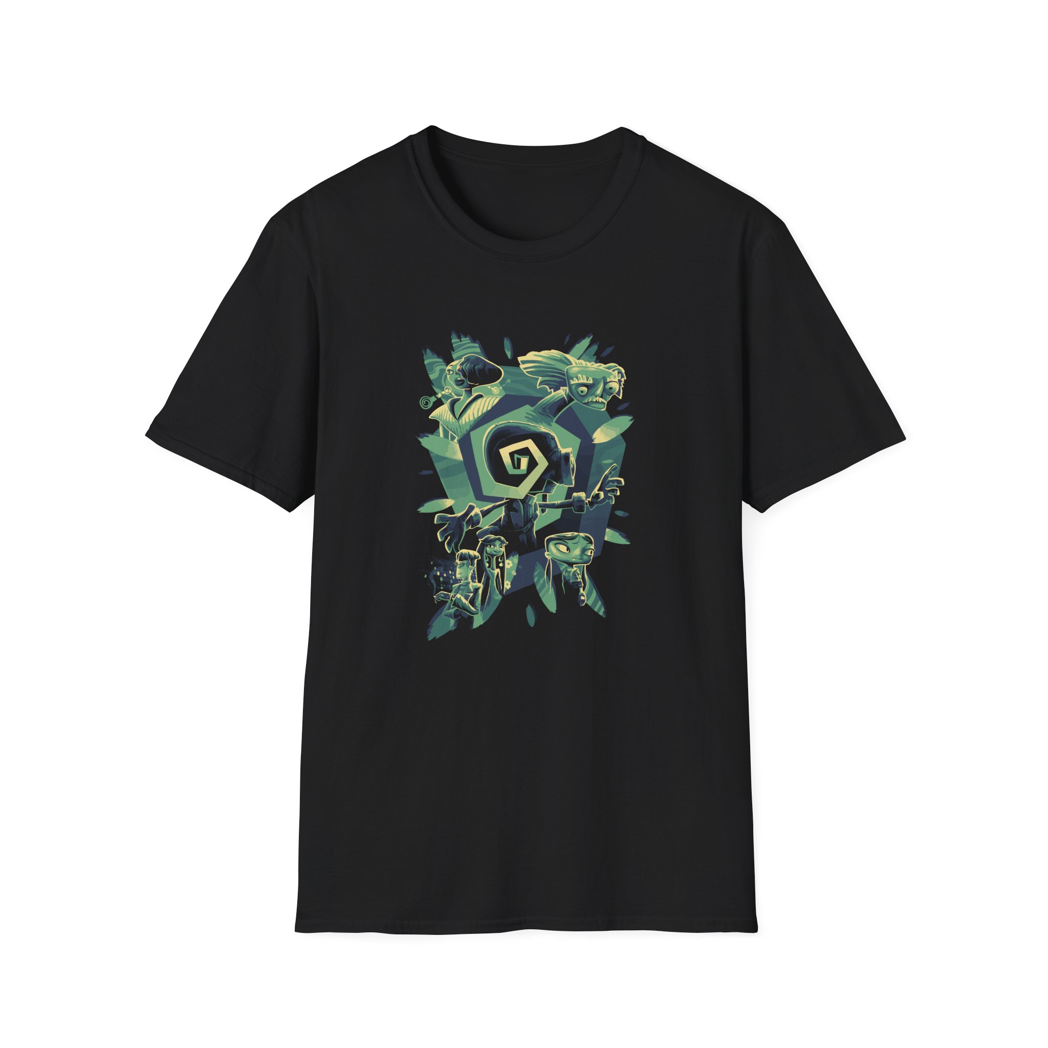 Double Fine Psychodelic Cast Unisex Softstyle T-Shirt