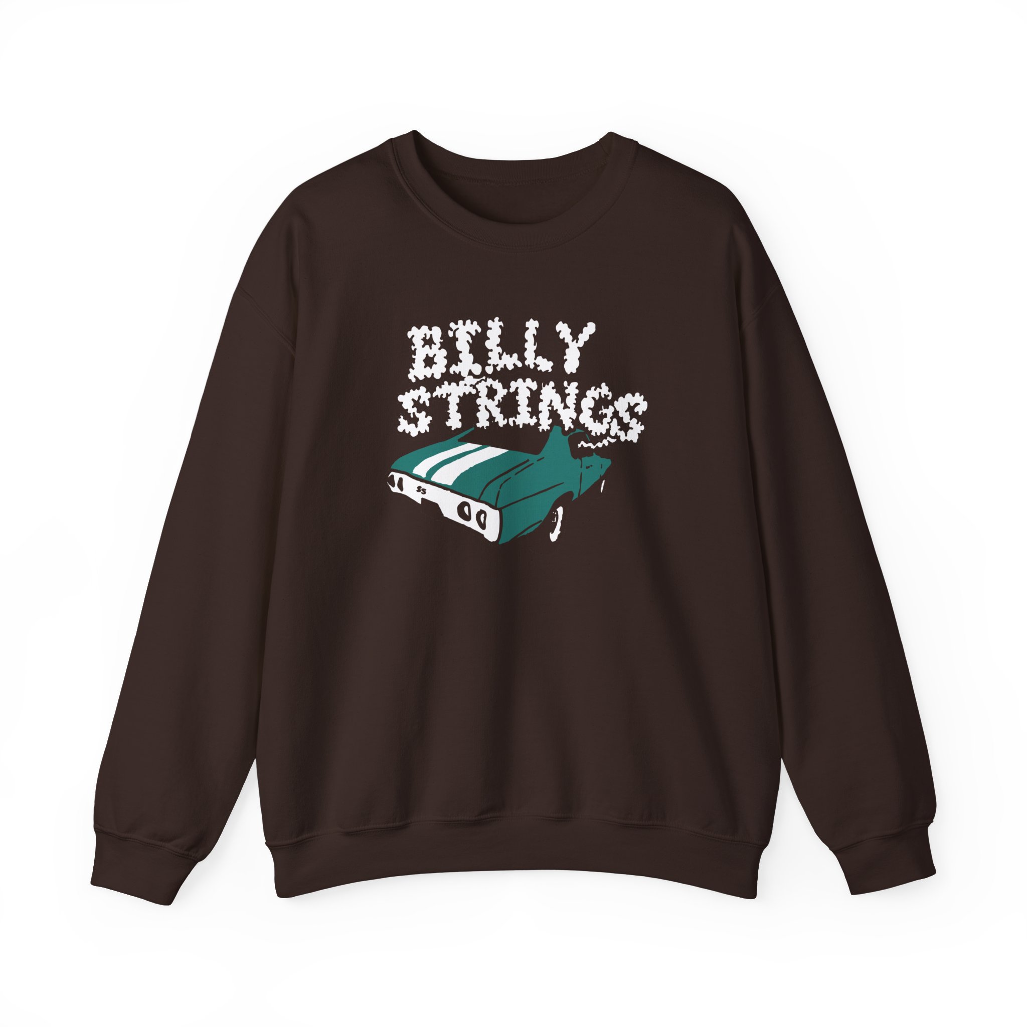 Billy Strings Imogene + Willie X Billy Strings Highway Prayers Green Car Unisex Heavy Blendâ„¢ Crewneck Sweatshirt
