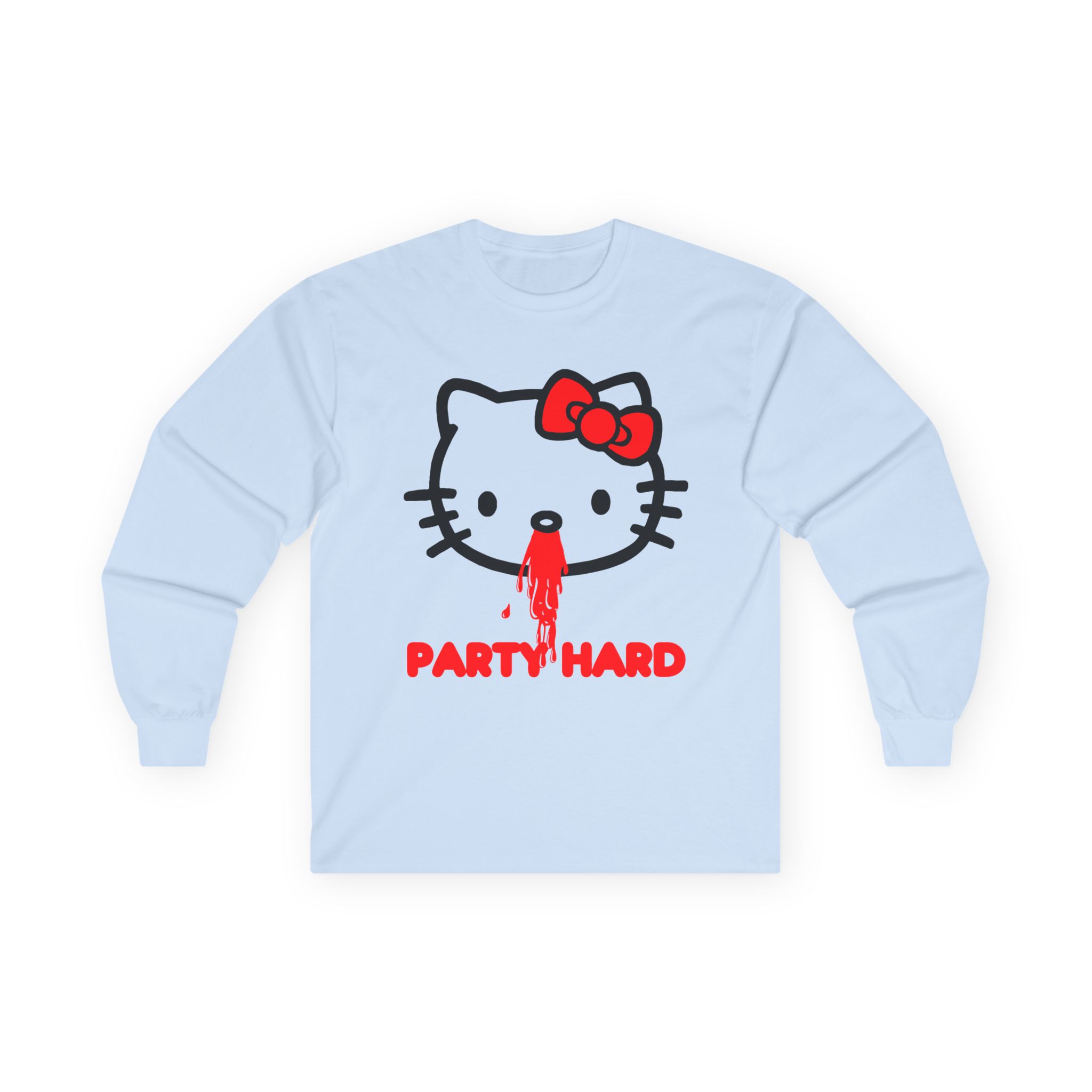 Andrew Wk Hello Party Kitty Parody Unisex Ultra Cotton Long Sleeve Tee